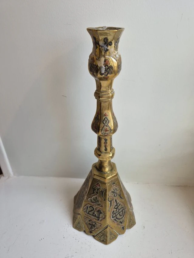 Mamluk Revival Candlestick - Bronze - Egypt - 19th - 20th century