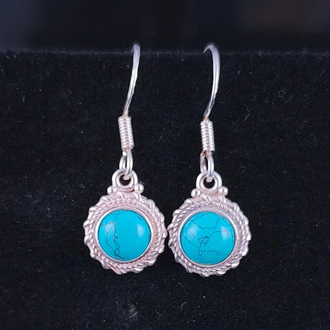 Turquoise - Silver - Earrings - Calm, peace
