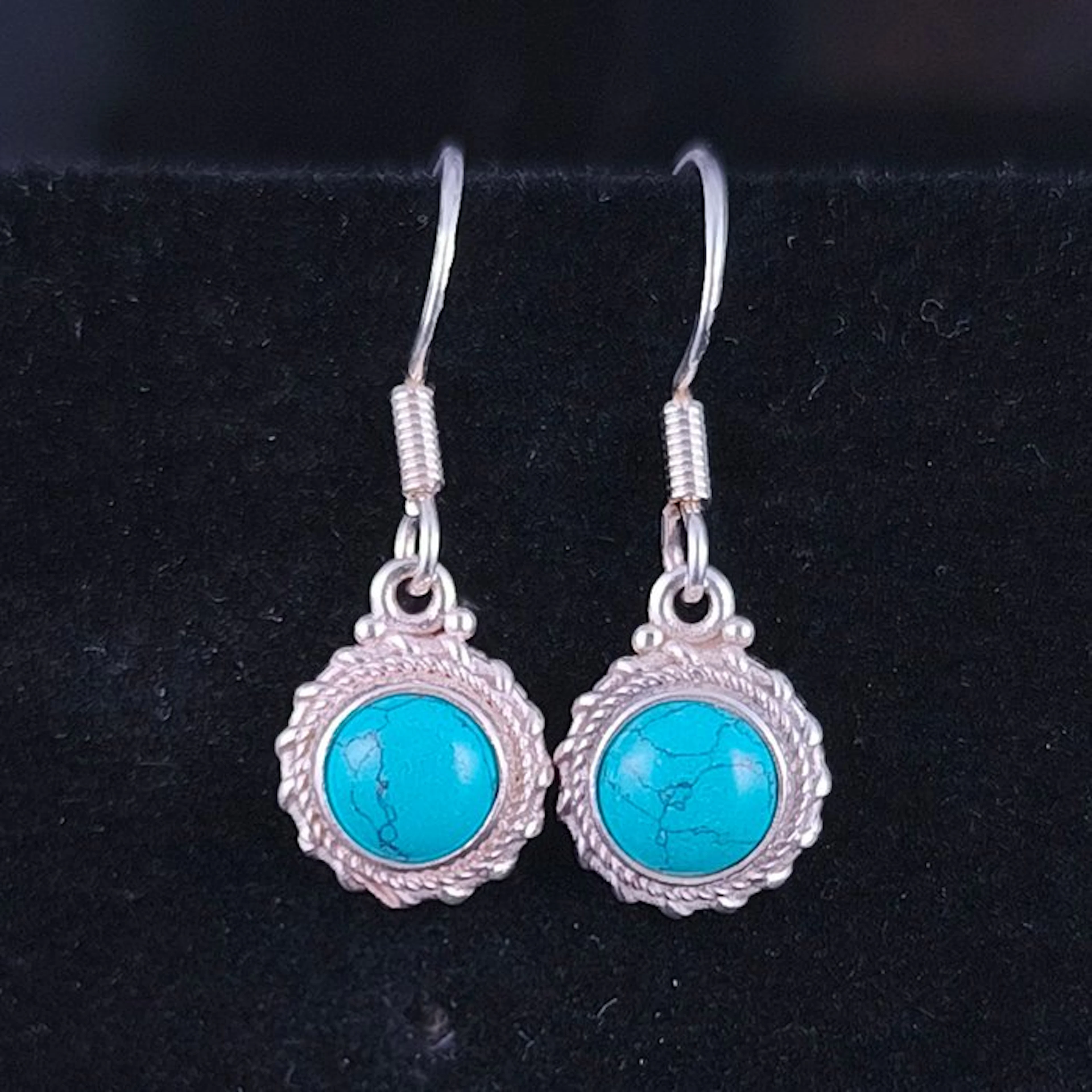 Turquoise - Silver - Earrings - Calm, peace