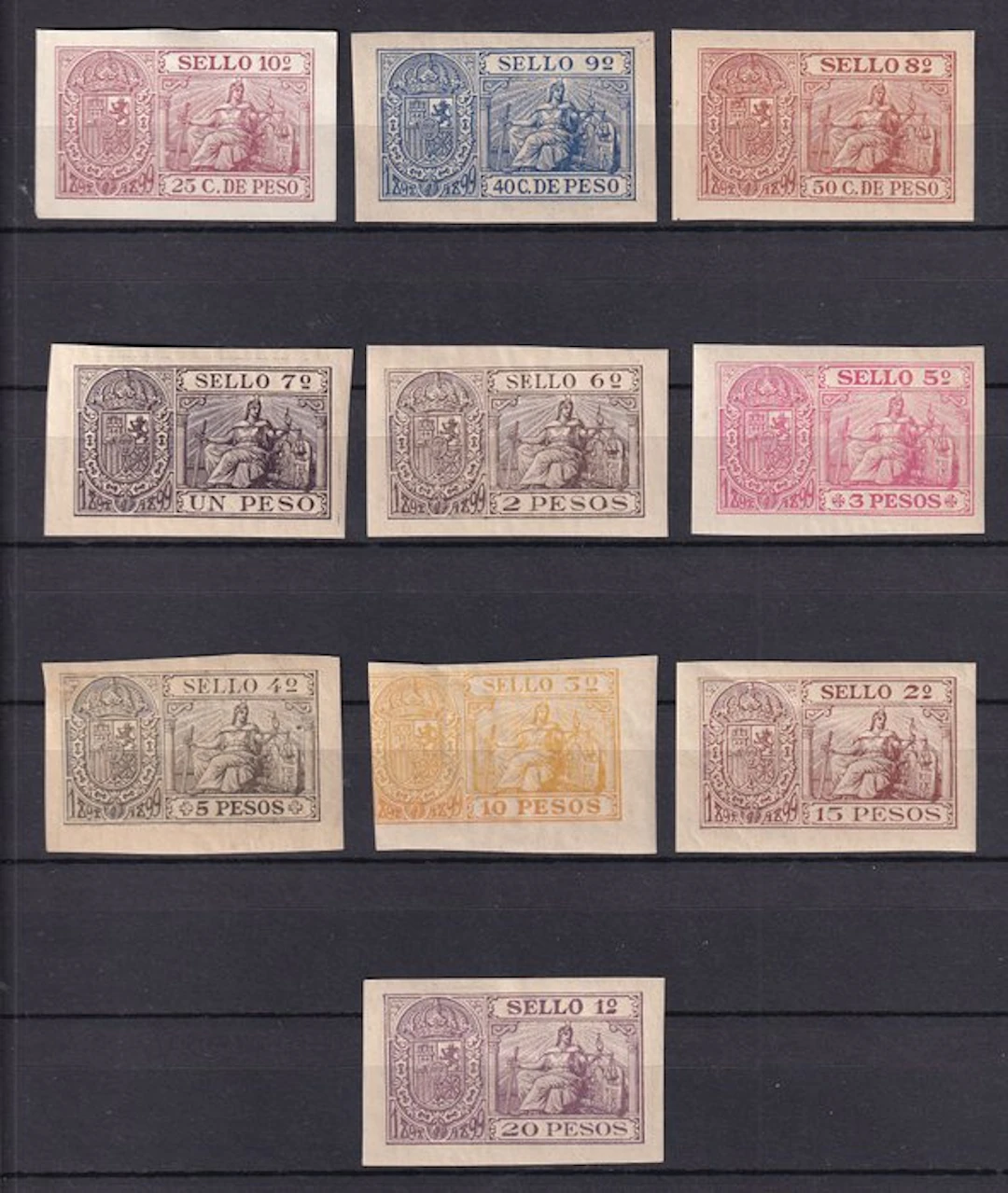 Puerto Rico 1896/1897 - Philippines - fiscals - complete set - MNH
