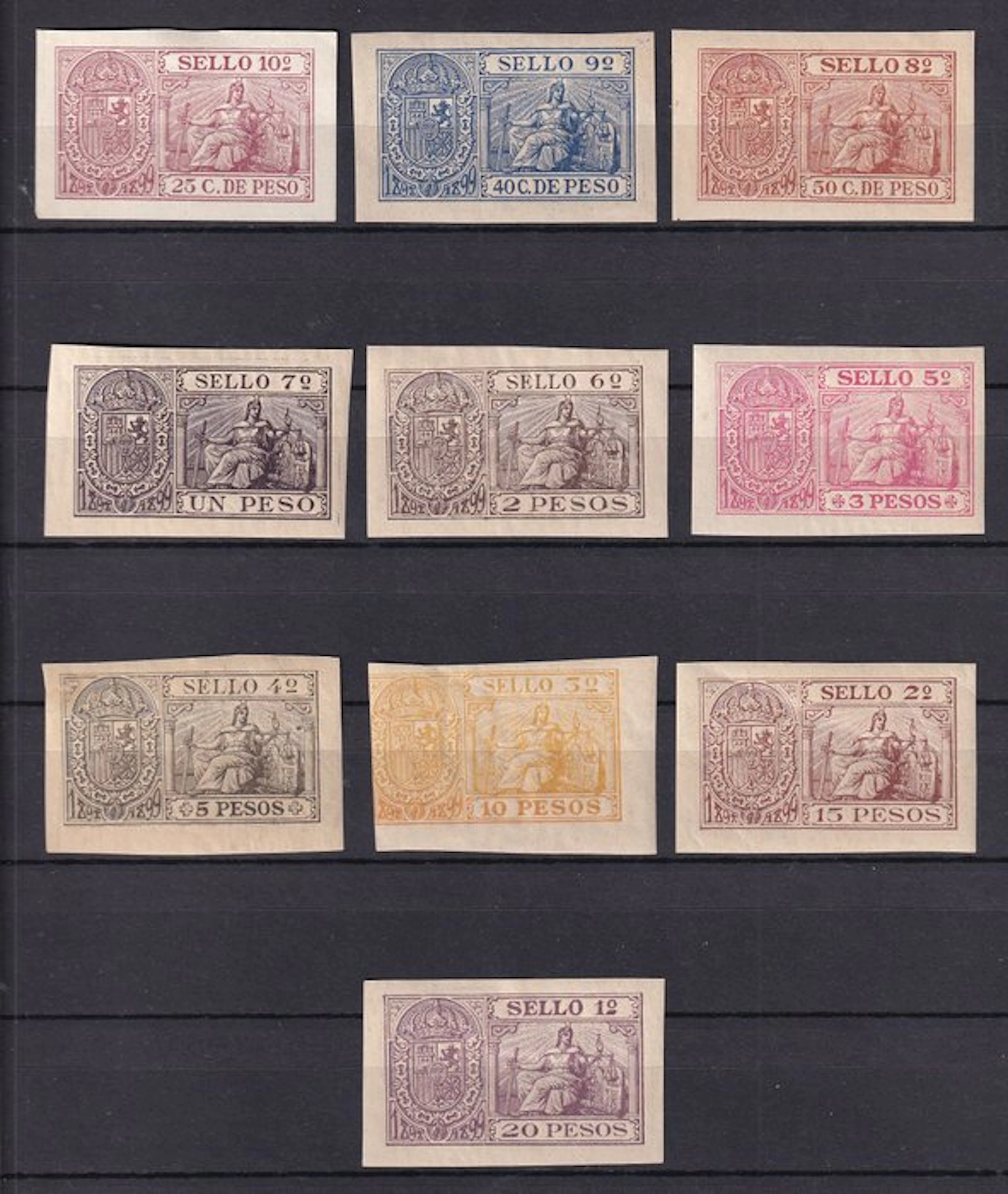 Puerto Rico 1896/1897 - Philippines - fiscals - complete set - MNH