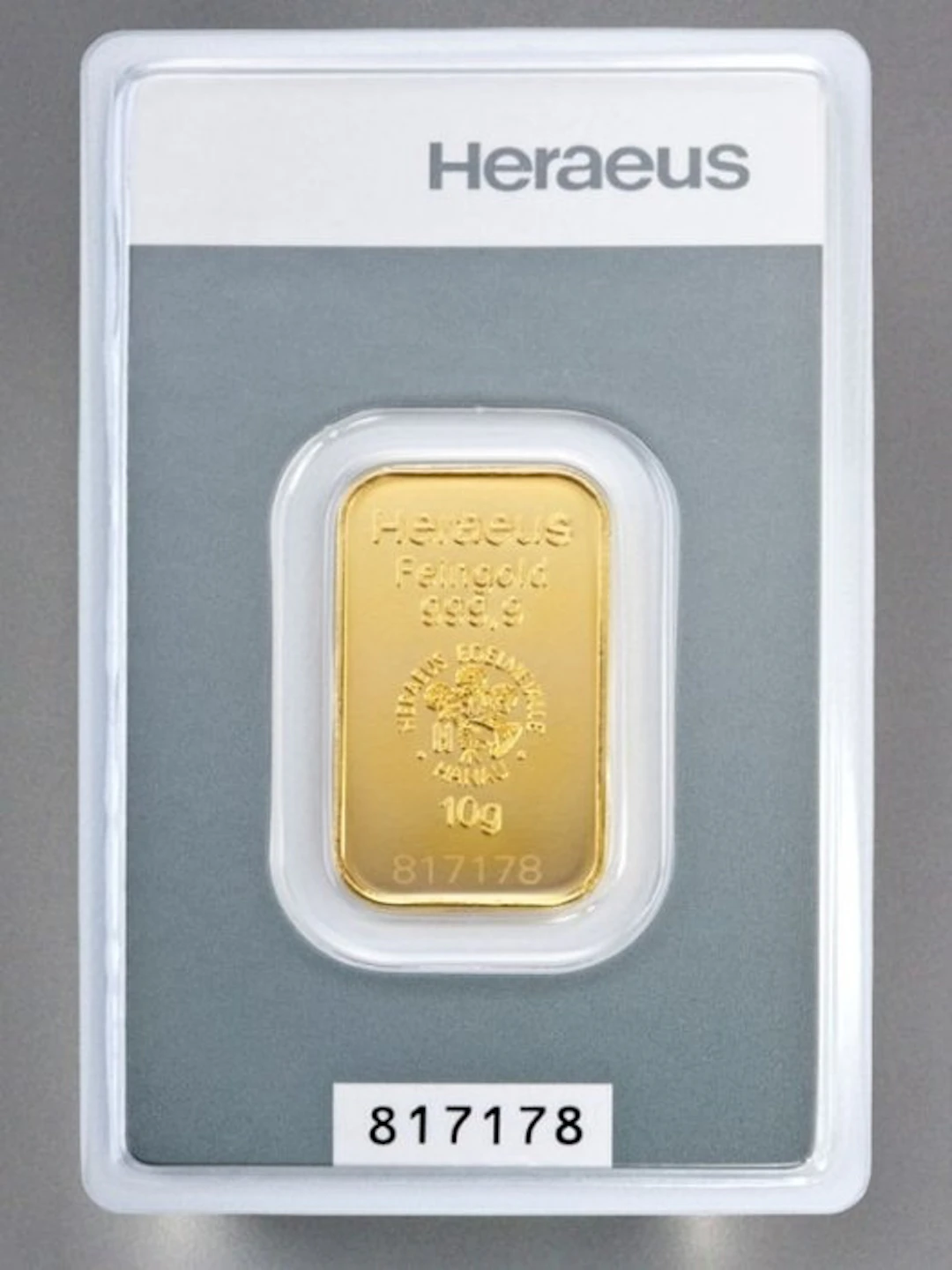 10 grams - Gold .999 - Heraeus, Germany - Sealed