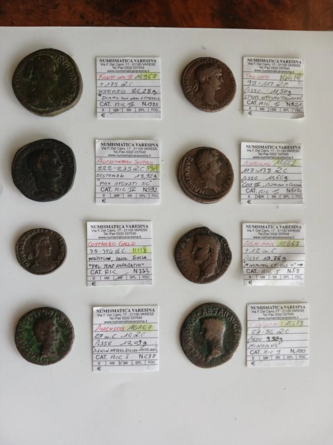 Roman Empire Lotto di 8 monete Æ I century BC/ IV century AD