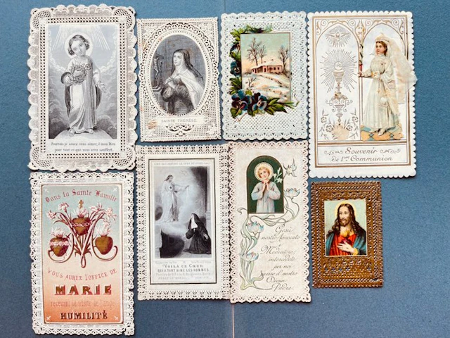 Collection of scalloped-edged devotional images (45)...