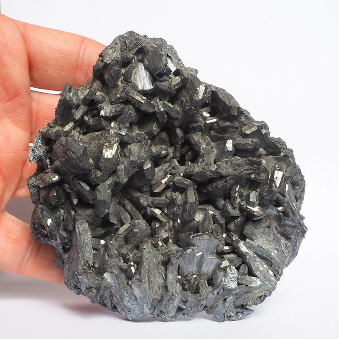 Stibnite Crystal cluster - Height: 12 cm - Width: 11 cm- 500 g