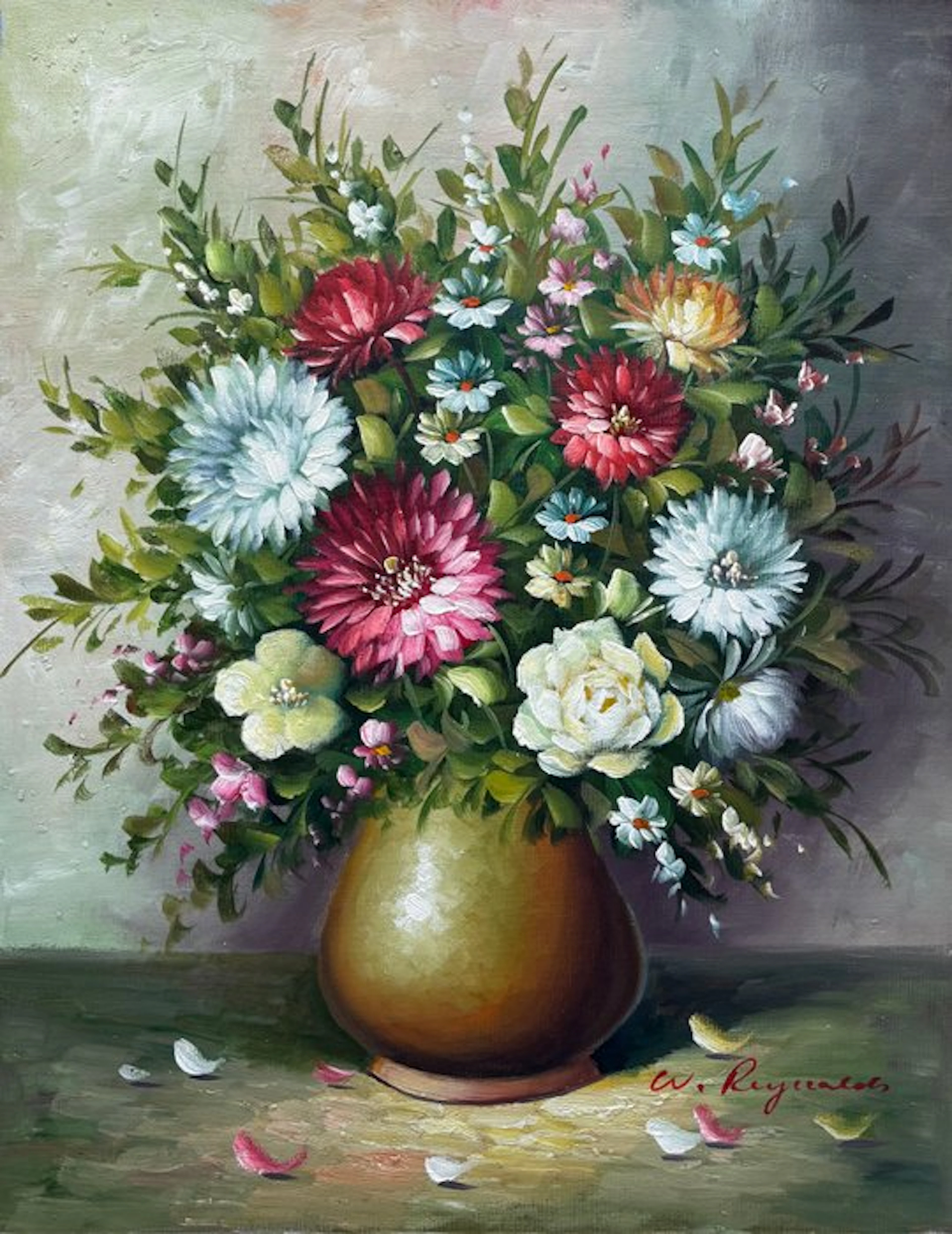 W. Reynald - Jarrón de Flores