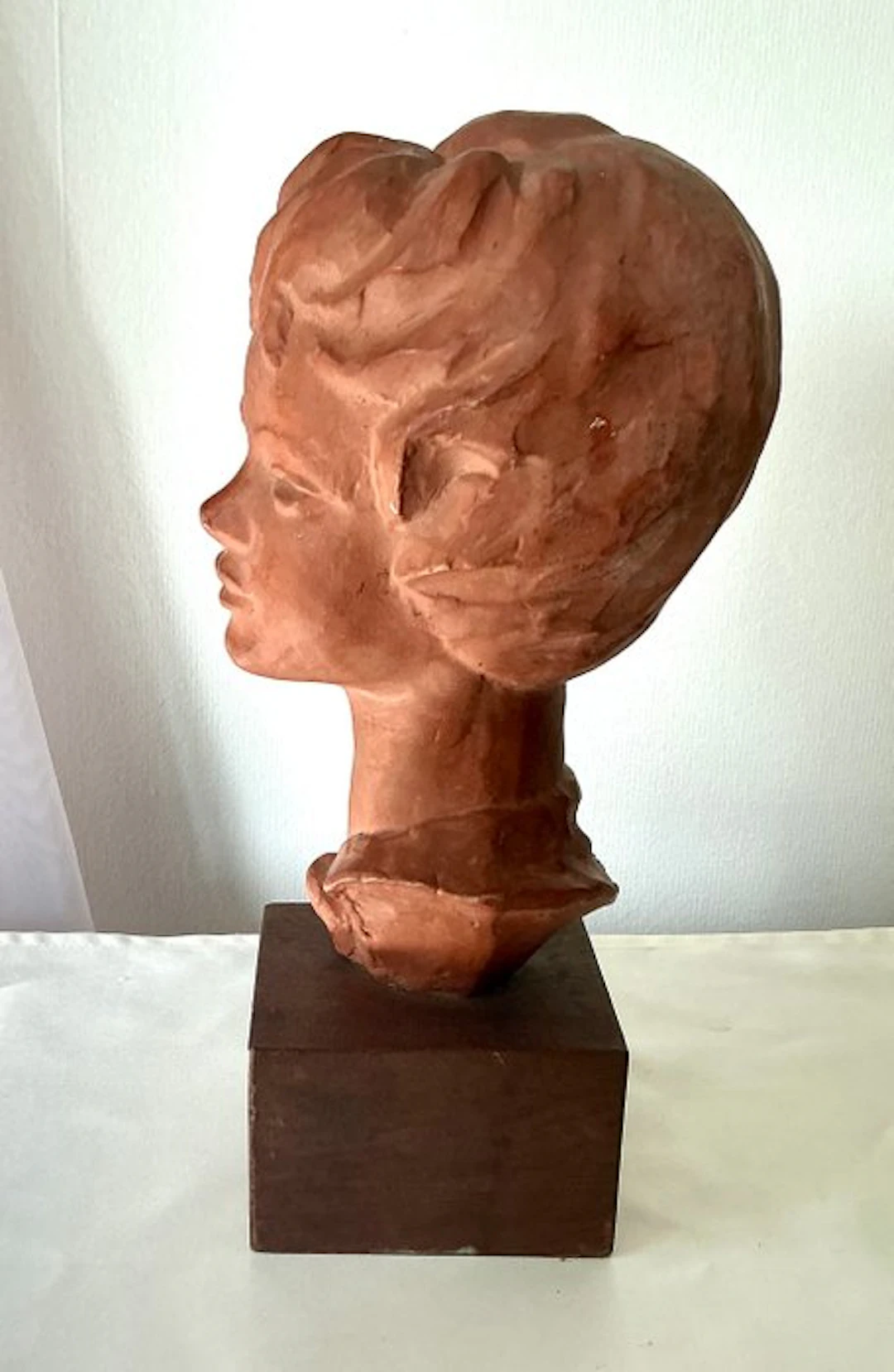 Paul Sersté - Carving, Buste féminin - 27 cm - Terracotta - 1960