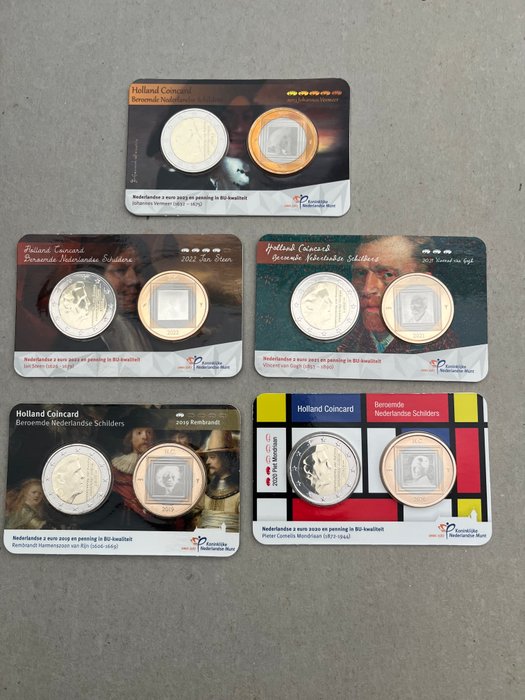 Netherlands. Coin Card 2019/2023 (5 stuks) (No reserve price)