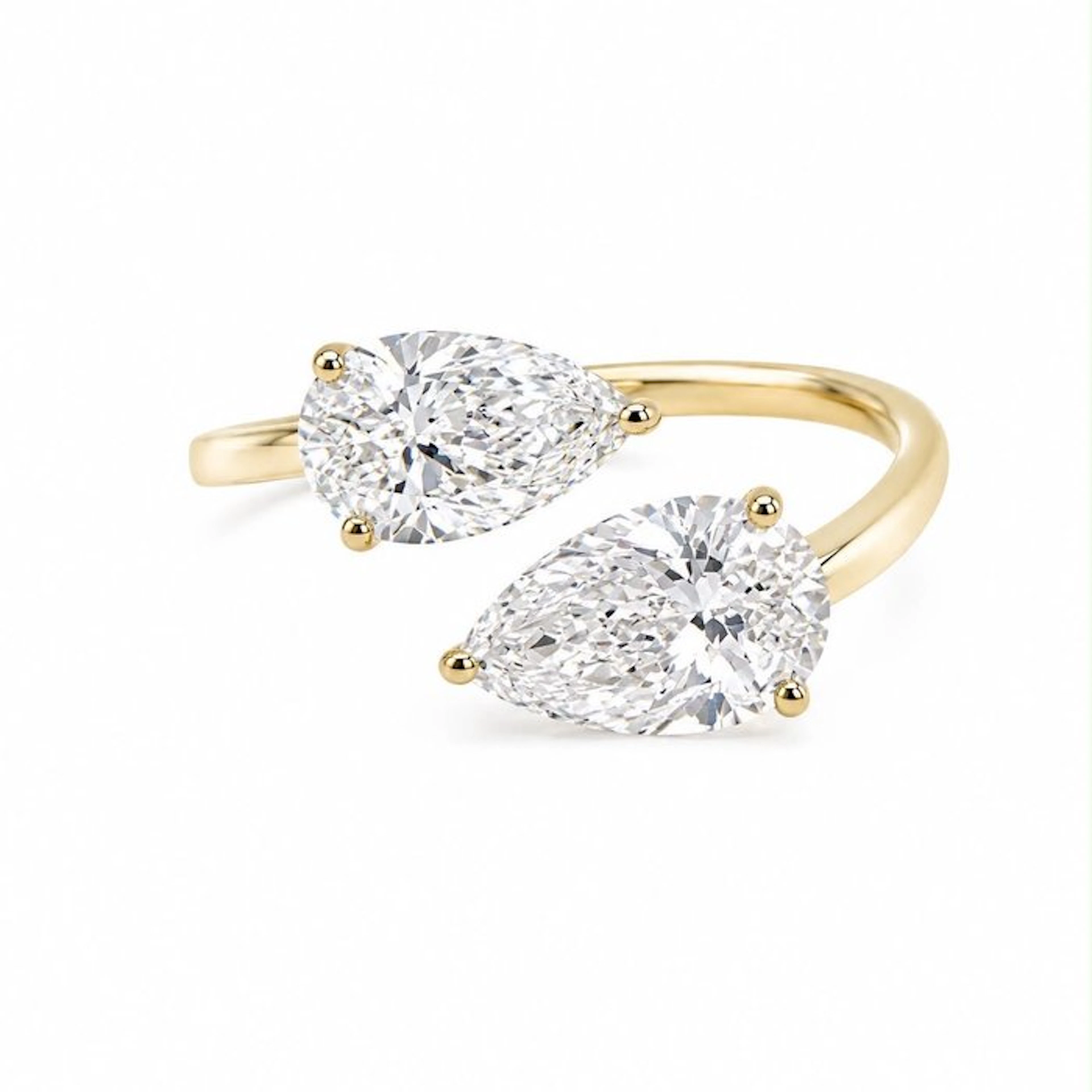 No reserve price - Ring - 14 kt. Yellow gold - 3.15ct. tw. Diamond (Lab-grown)