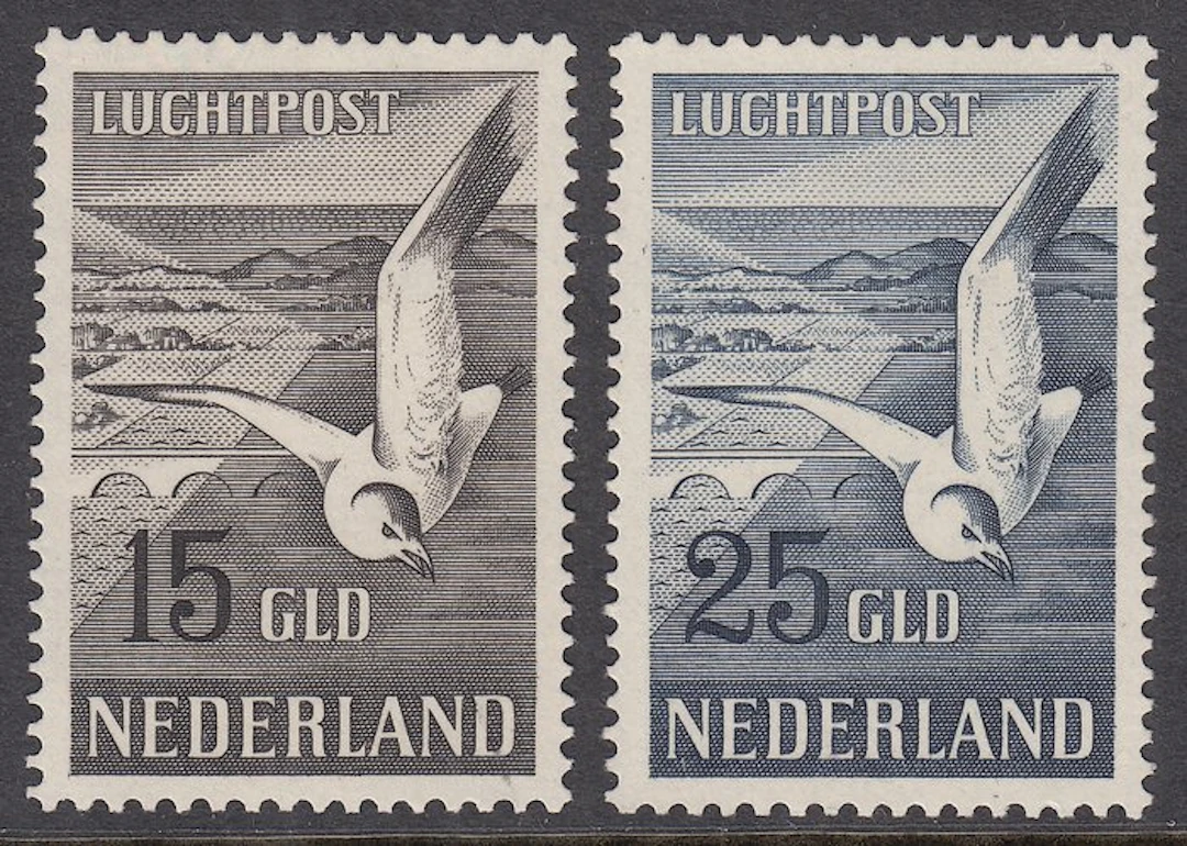 Netherlands 1951 - Airmail Seagulls - NVPH LP12/LP13