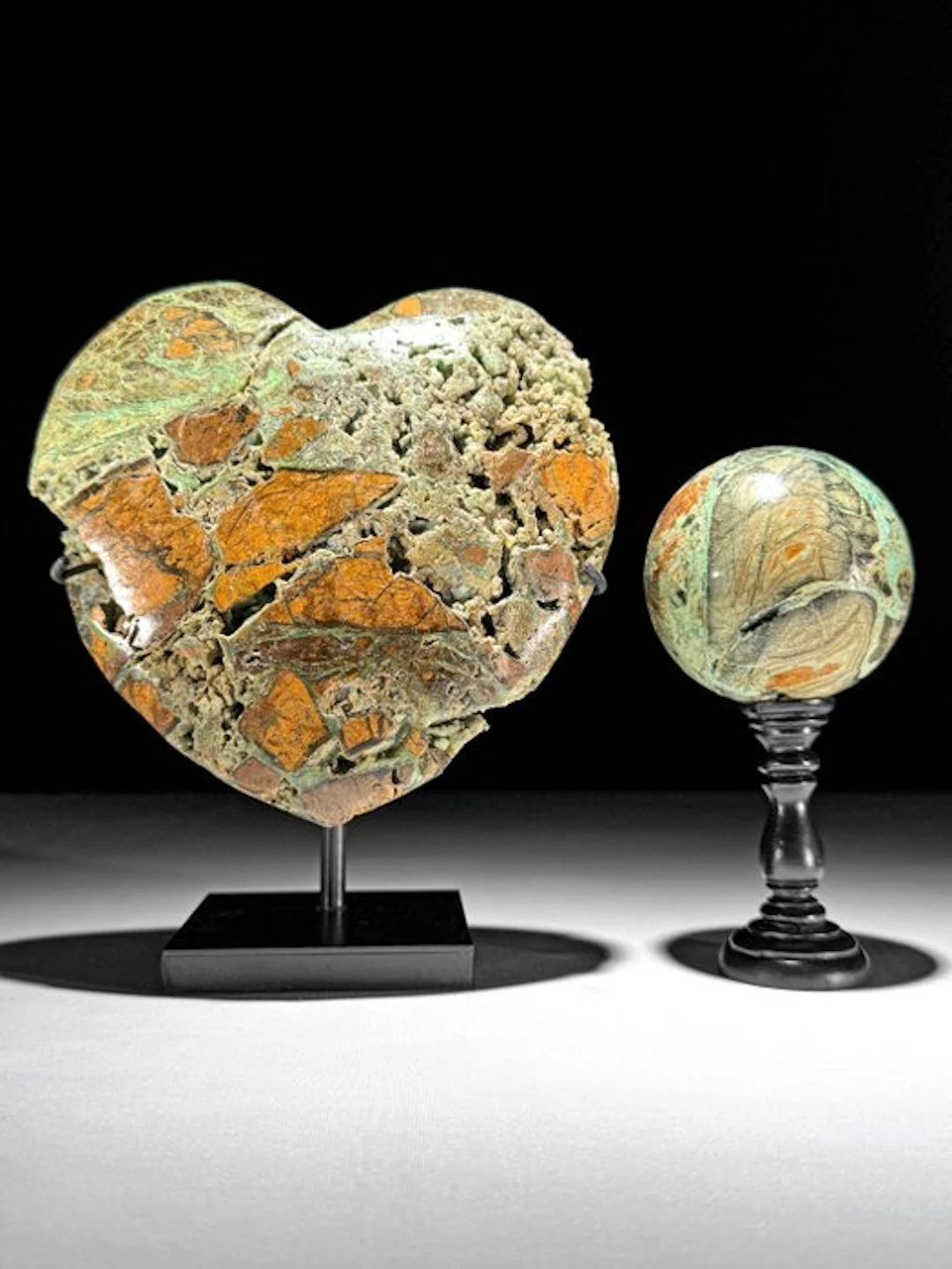 NO RESERVE PRICE - Beautiful Pair of Green Smithsonite...