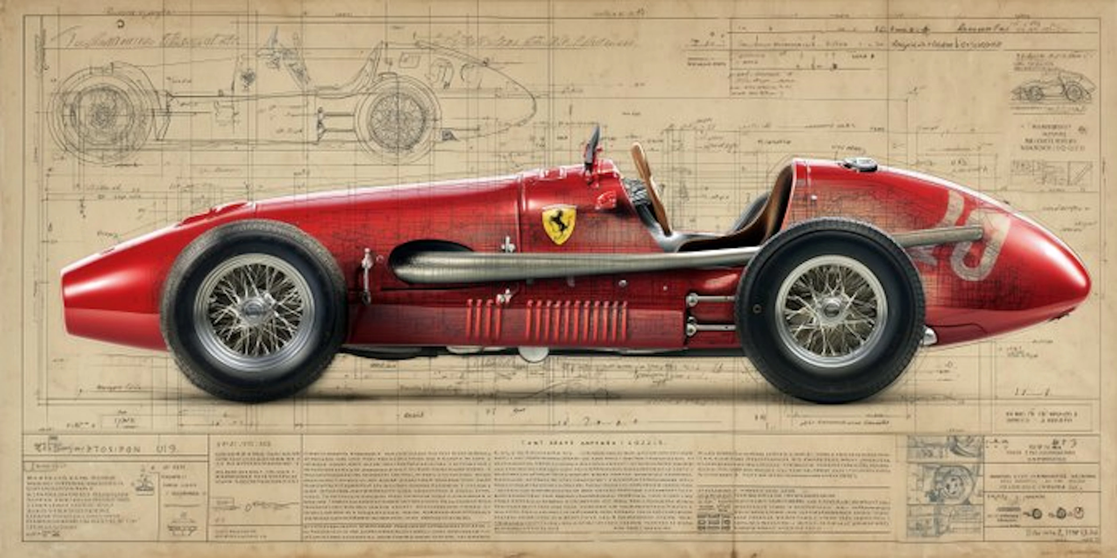 Artxlife - Ascari Ferrari 500 F2 Drawings