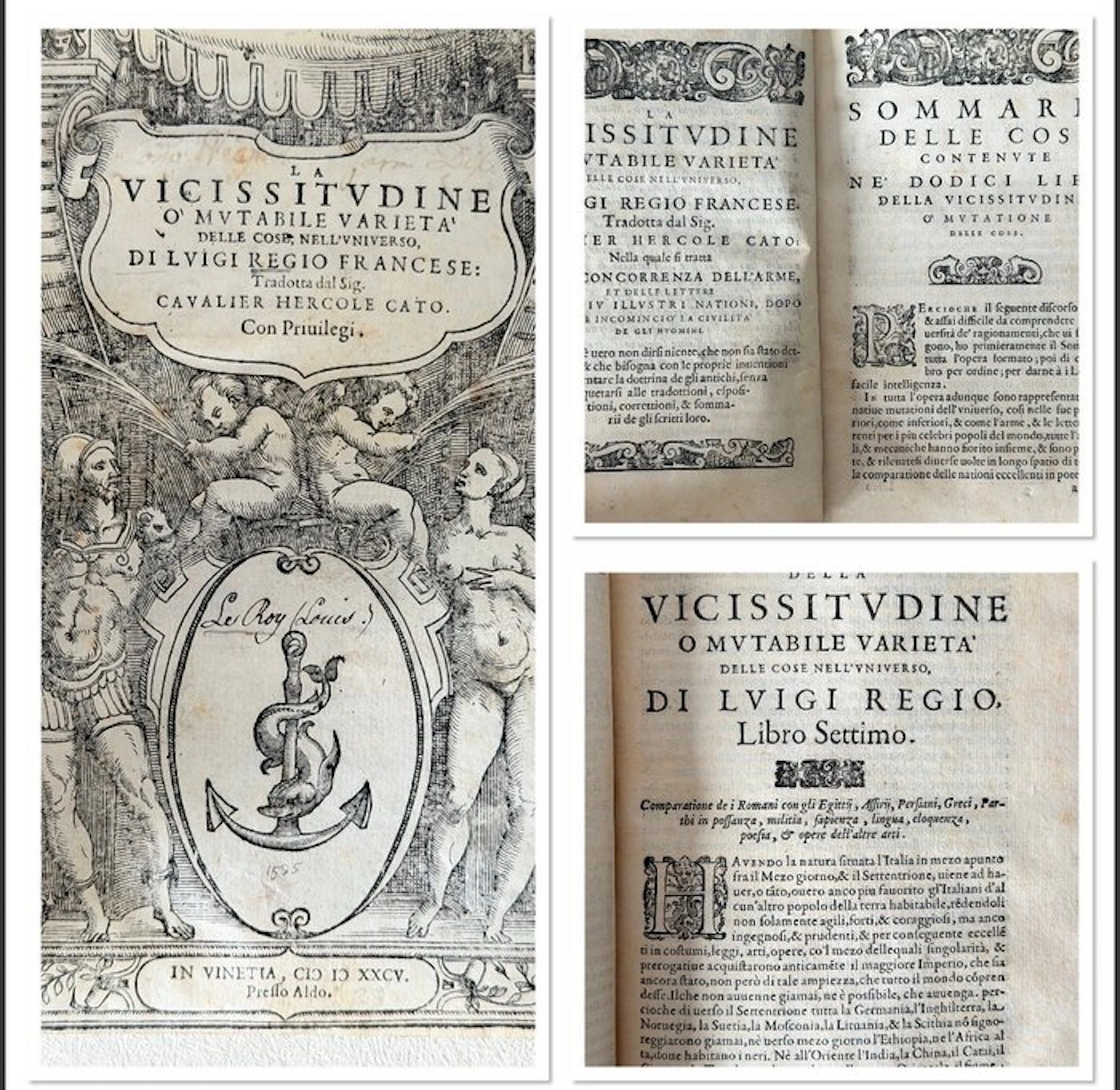 Louis Le Roy/Hercole Cato - La Vicissitudine o mutabile varietate delle cose