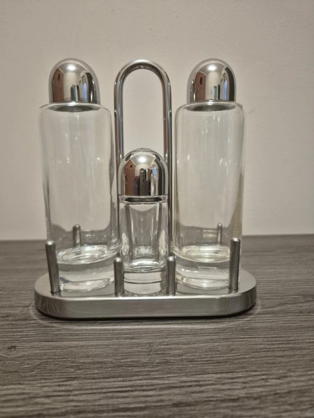 Alessi - Ettore Sottsass - Cruet set (5) - 5070 - Glass, Steel