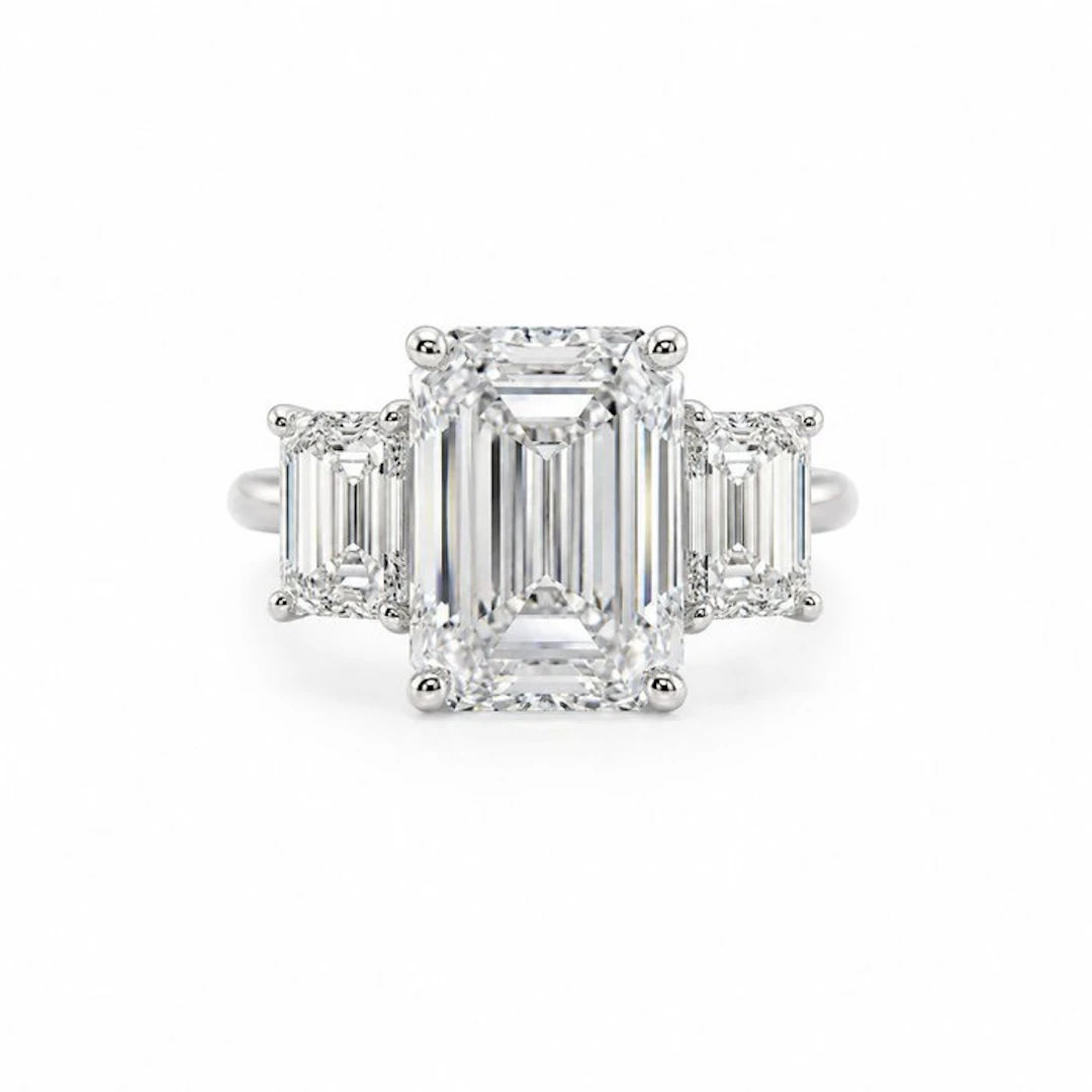 Ring - 14 kt. White gold - 7.19ct. tw. Diamond (Lab-grown) - Diamond