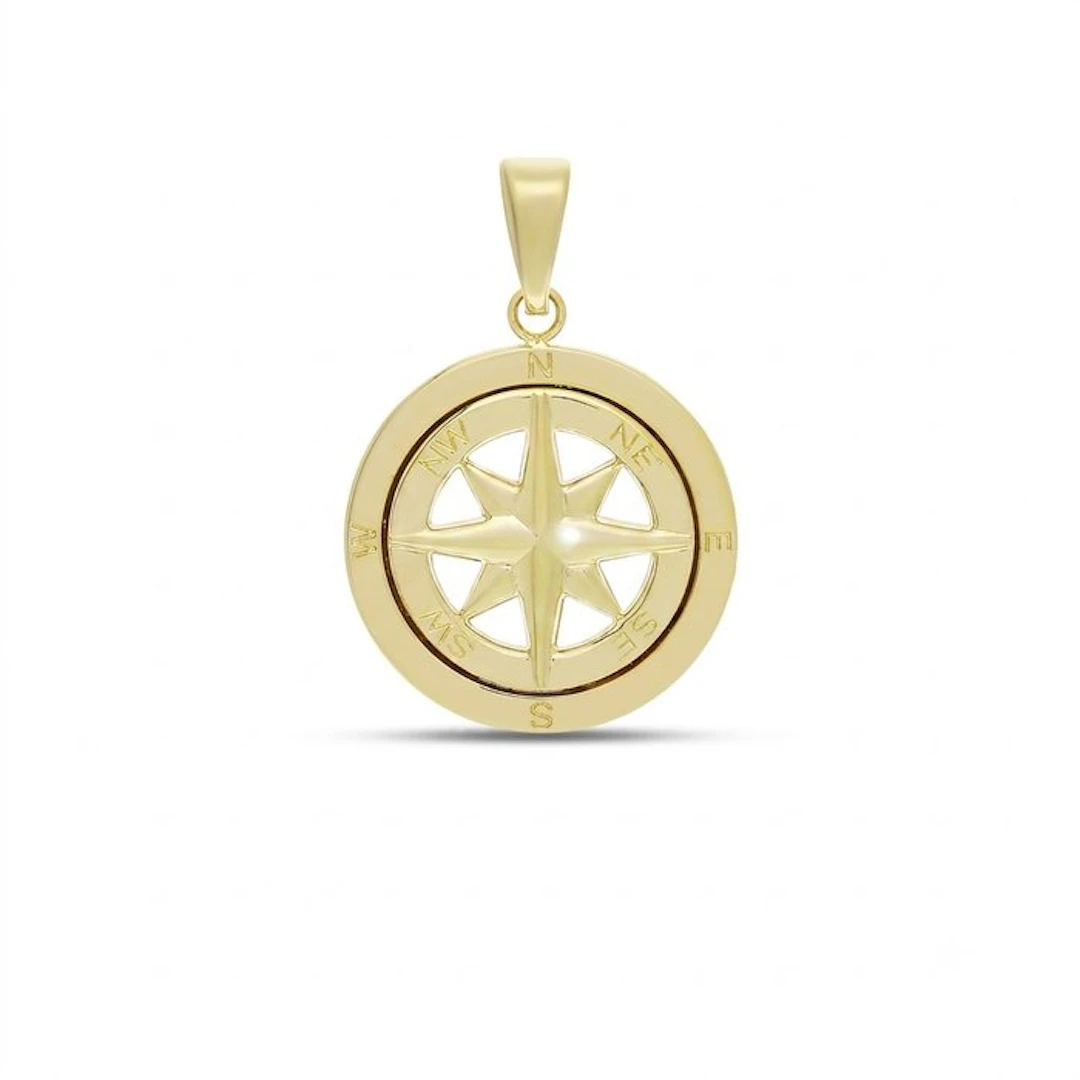 Pendant - 18 kt. Yellow gold - Compass Rose 3.0 g