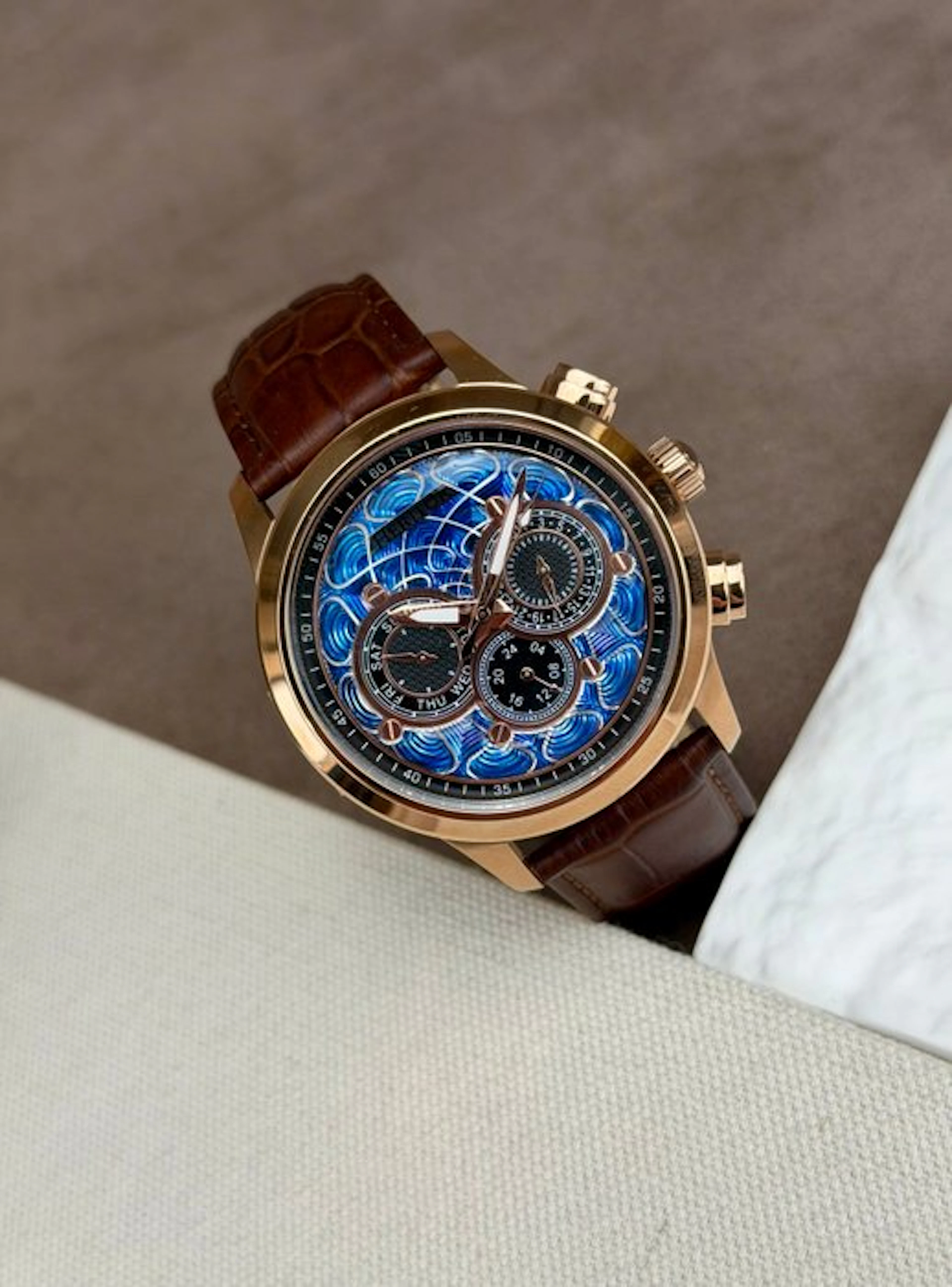 Heritor - Automatic Apostle - Day/Date - Blue/Gold - No...