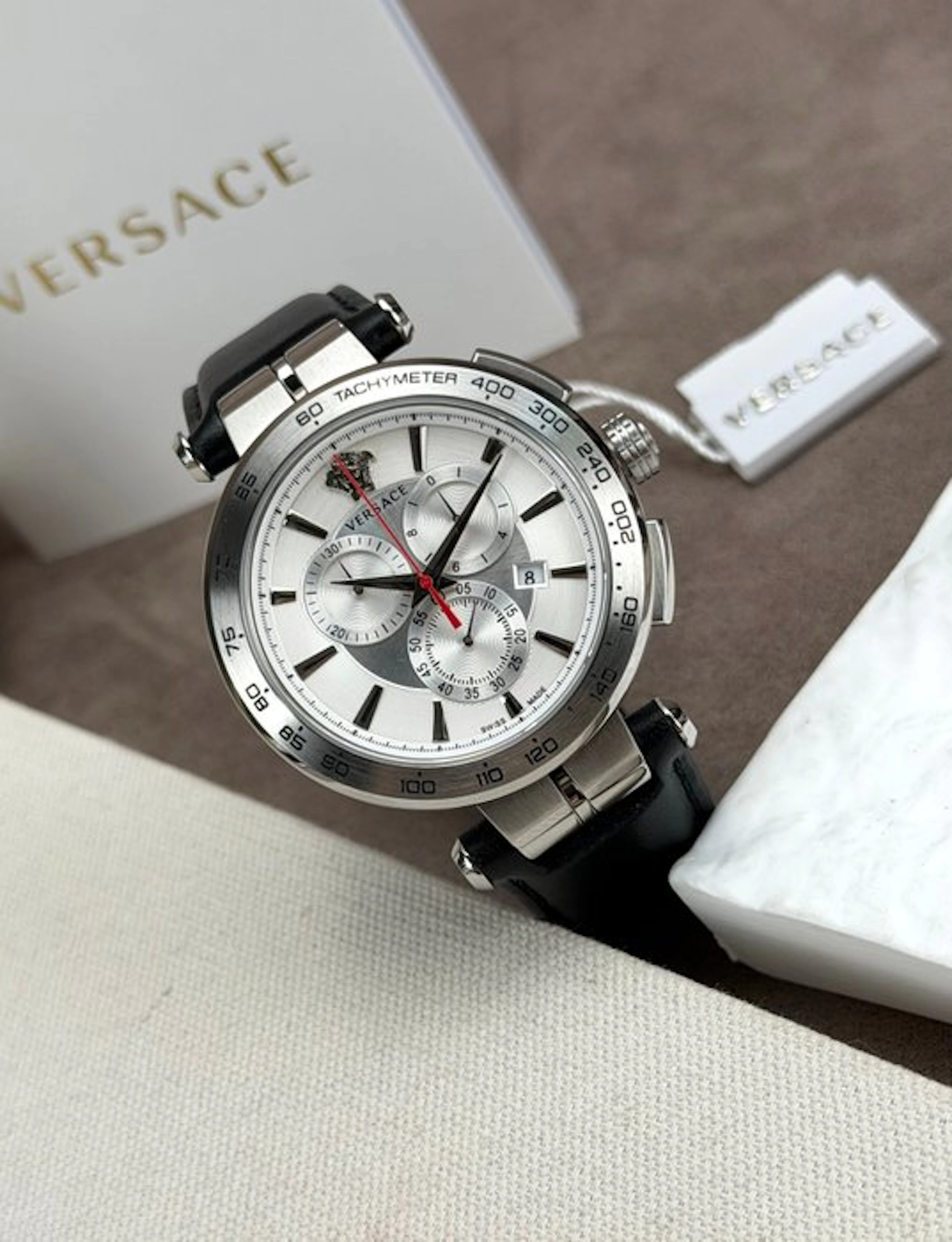 Versace - Aion Chronograph Date Silver/Red - VE6CA01 23 - Men - 2020-2025