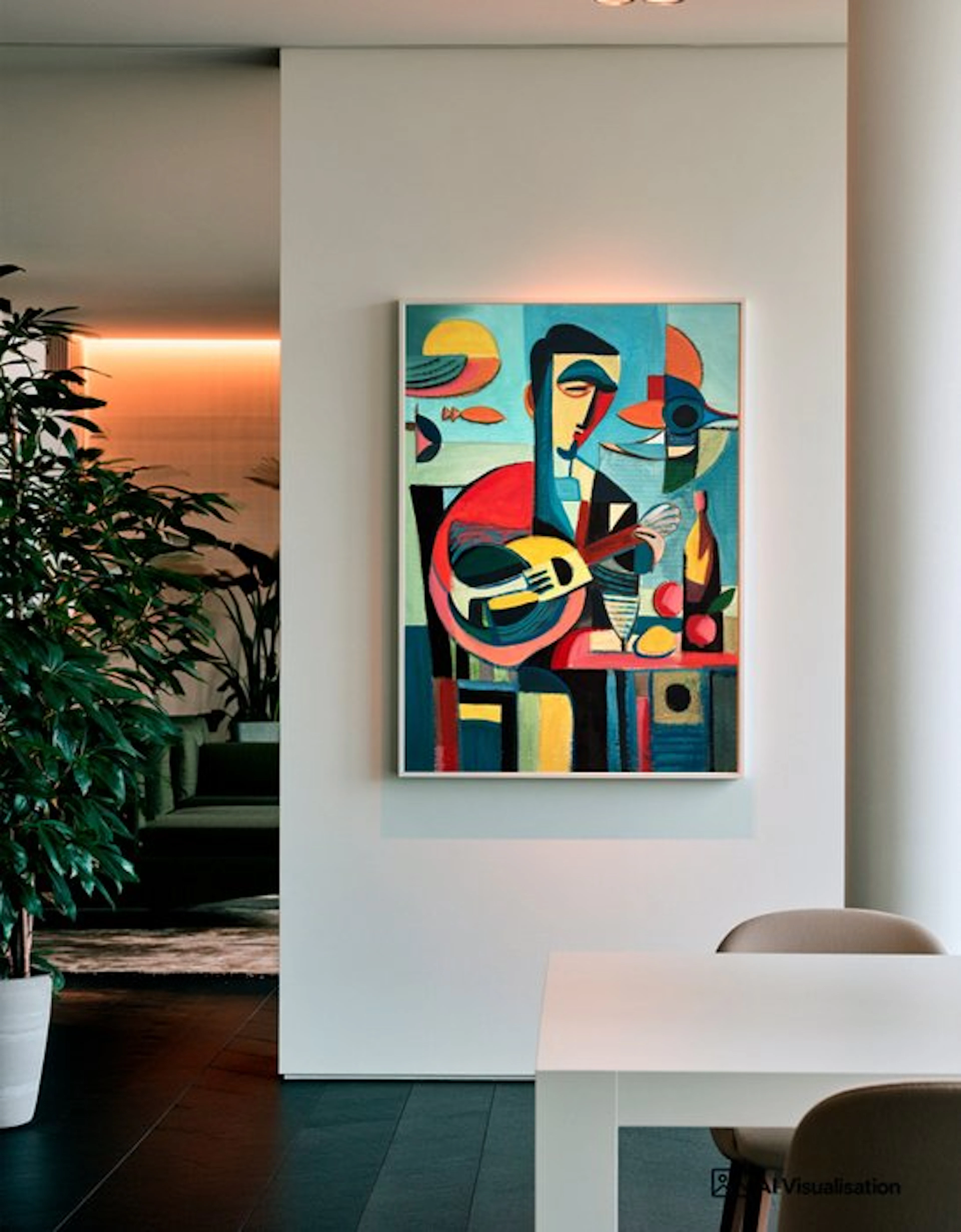 E. Pérez Lezcano - Escena cubista con figura XL (No Reserve)