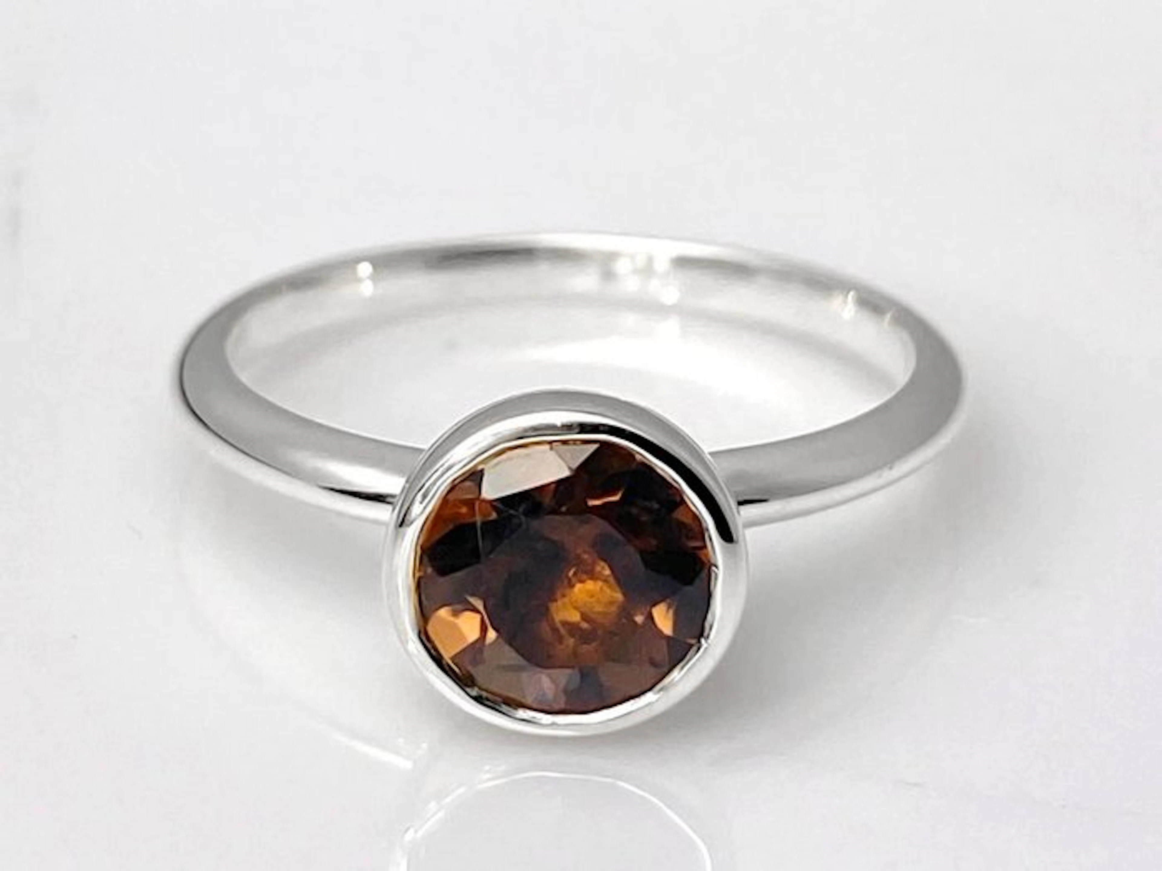 Ring - 14 kt. White gold - 1.15ct. tw. Quartz
