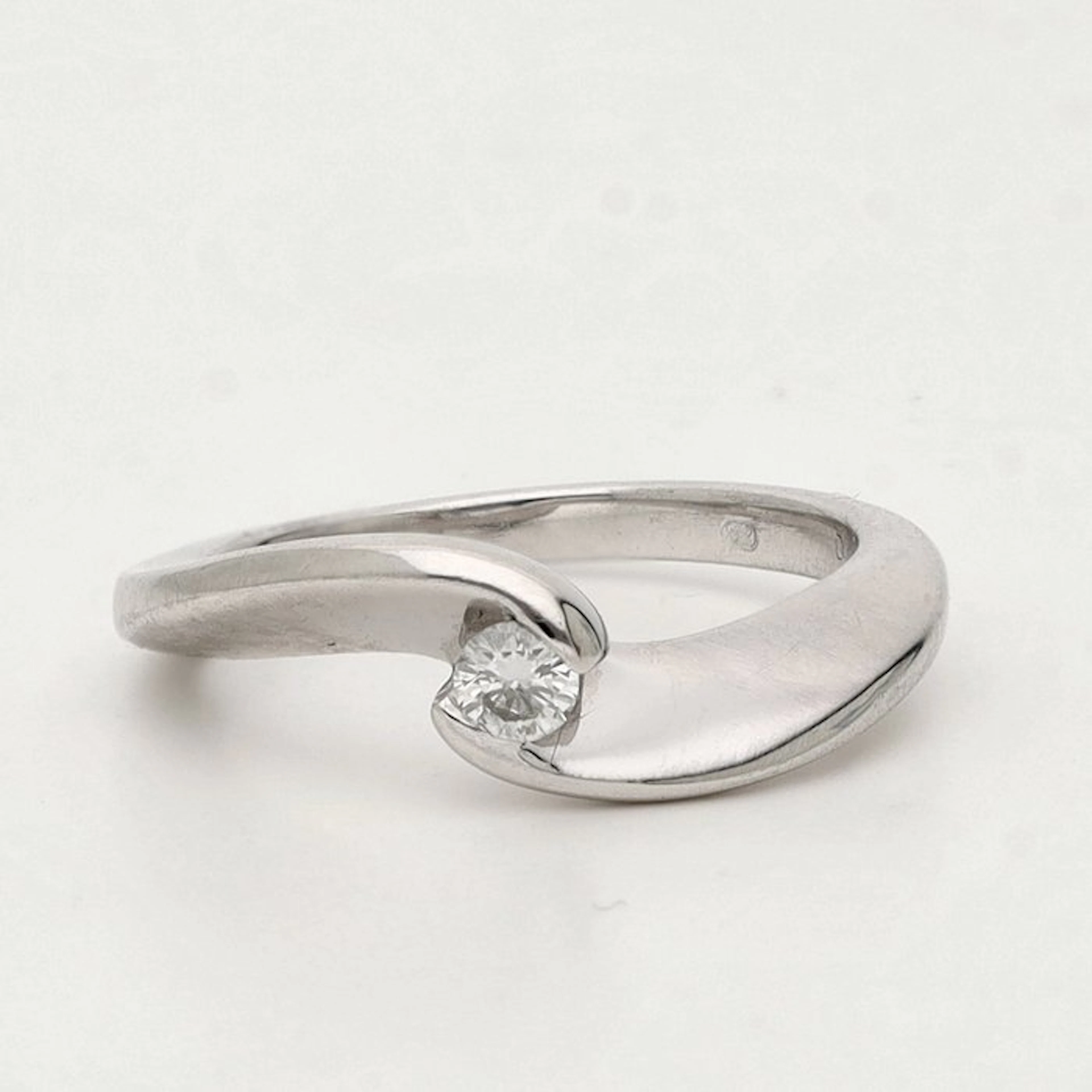 Ring - 18 kt. White gold - 0.10ct. tw. Diamond (Natural)