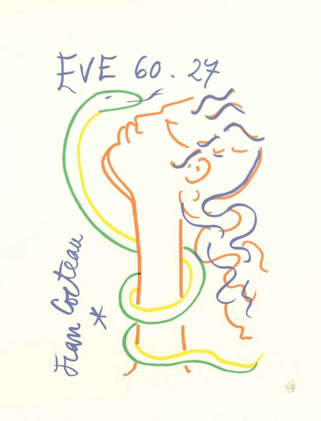 Jean Cocteau (1889-1963) - Eve et le serpent