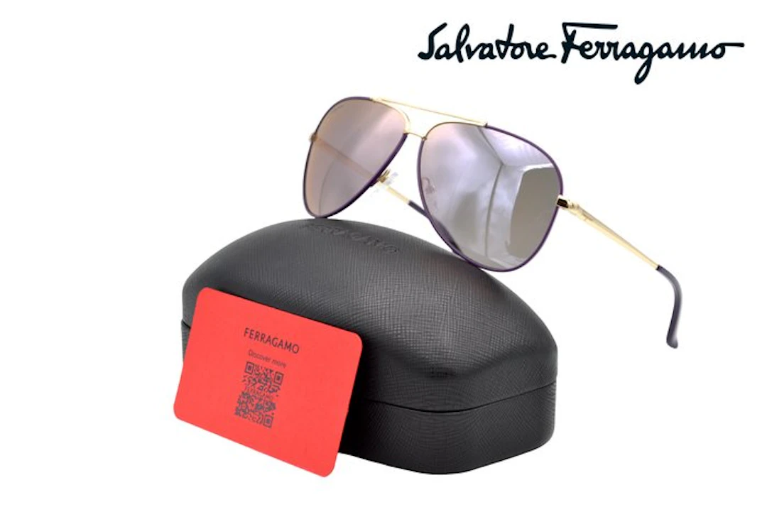 Salvatore Ferragamo - Made in Italy - Gold & Purple Metal...