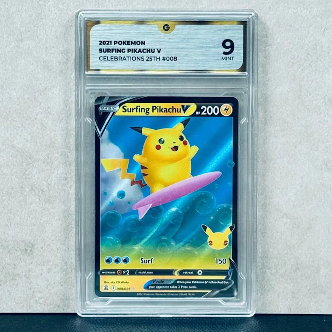 Pokémon Graded card - SURFING PIKACHU 008 - Pokémon - GG 9