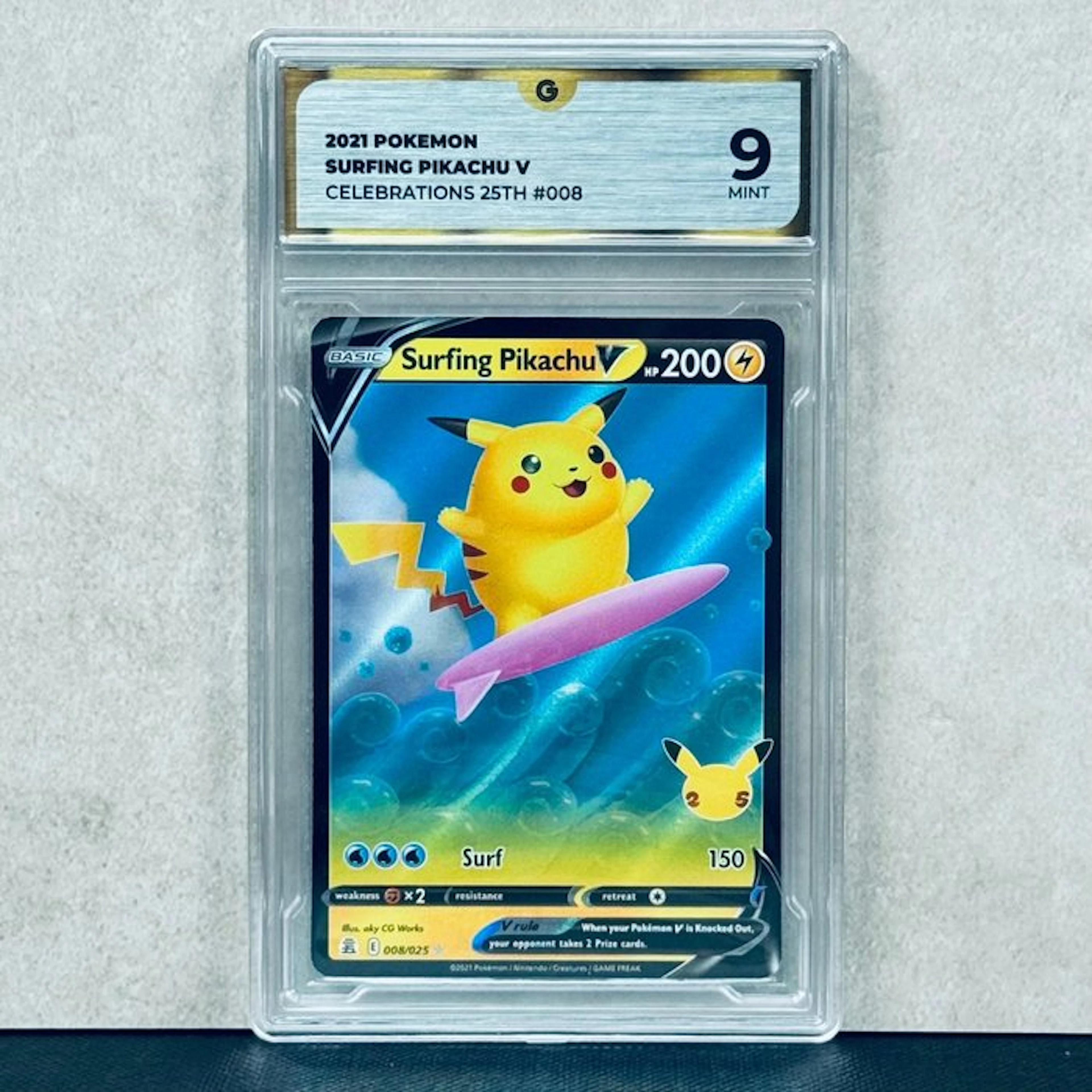 Pokémon Graded card - SURFING PIKACHU 008 - Pokémon - GG 9
