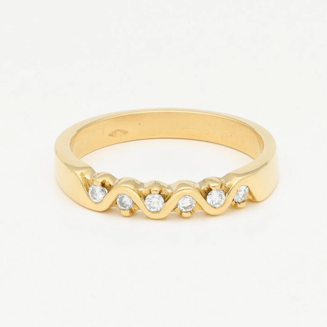 Ring - 18 kt. Yellow gold Diamond (Natural)