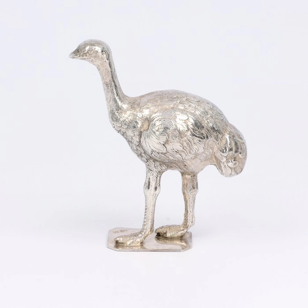 Vogel. - Statuette, Emoe. - 7.4 cm - .800 silver