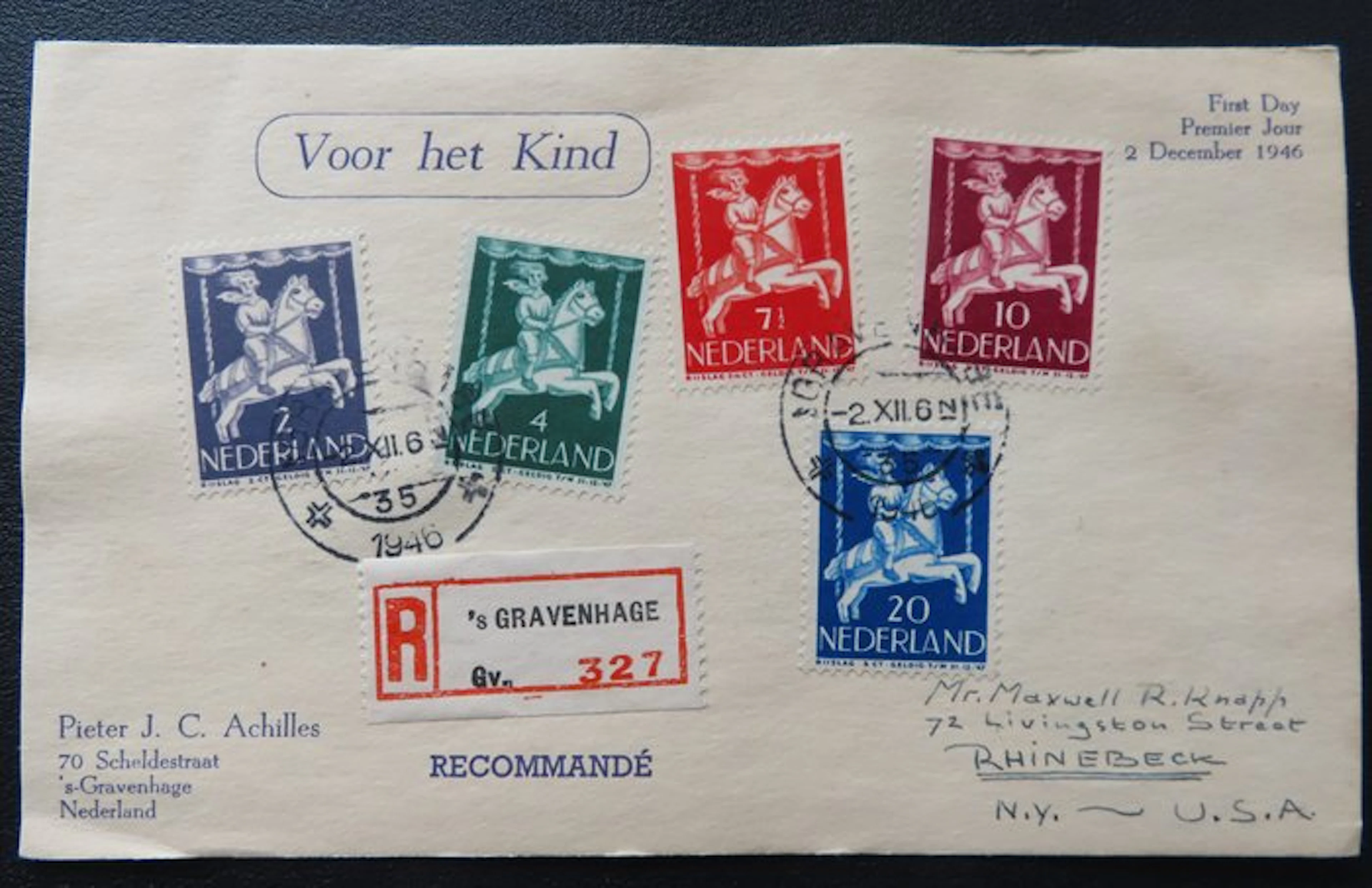 Netherlands - FDC Children's stamps 1946 (469-473)