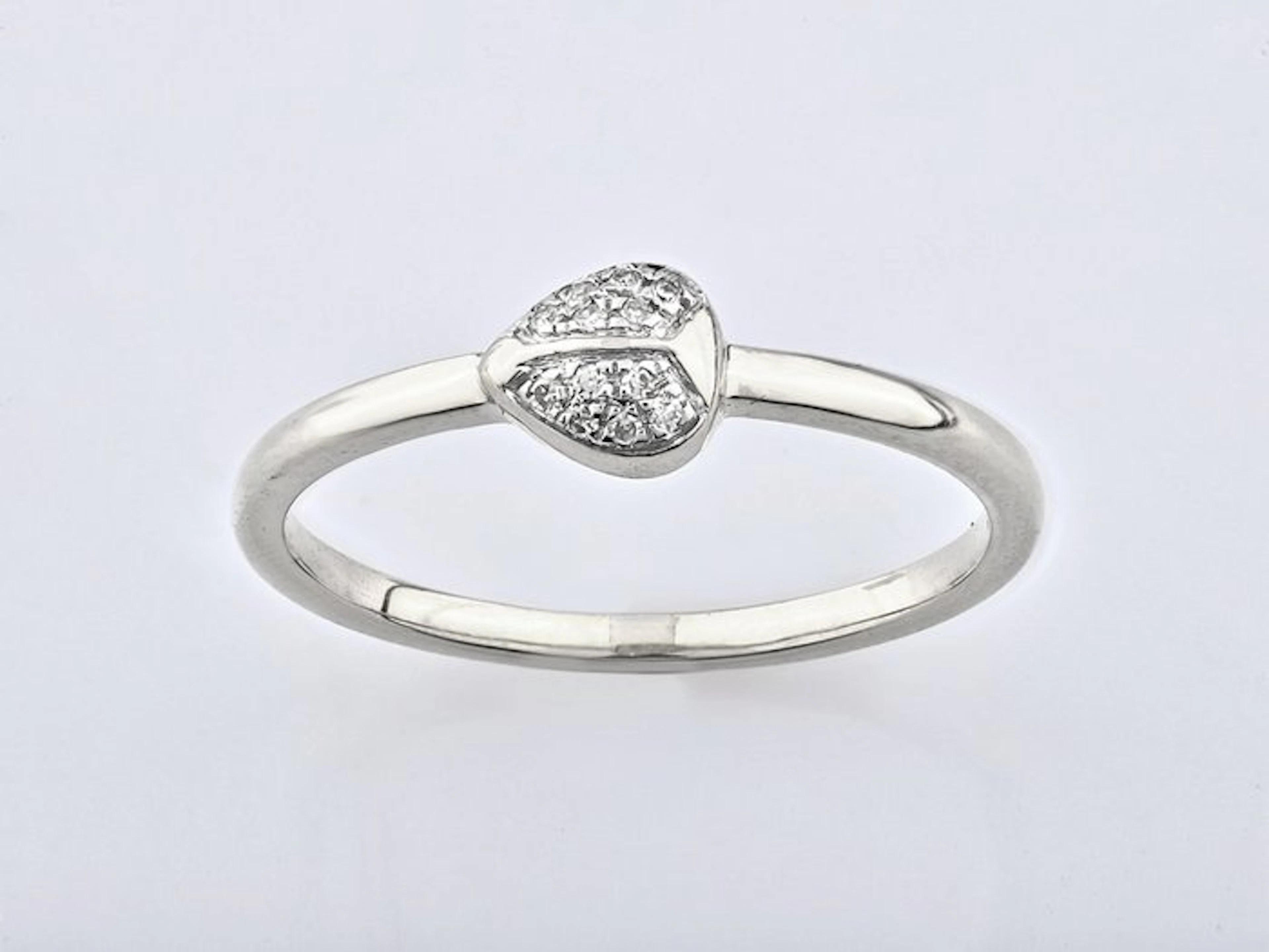 Ring - 14 kt. White gold - 0.04ct. tw. Diamond (Natural)