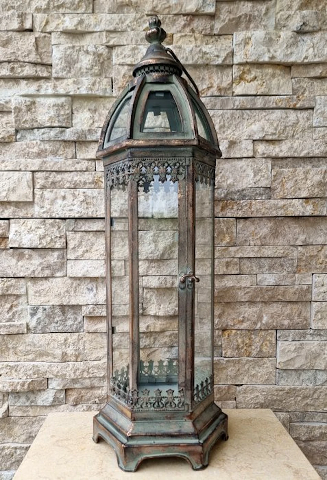 Lantern - Glass, Metal, Iron