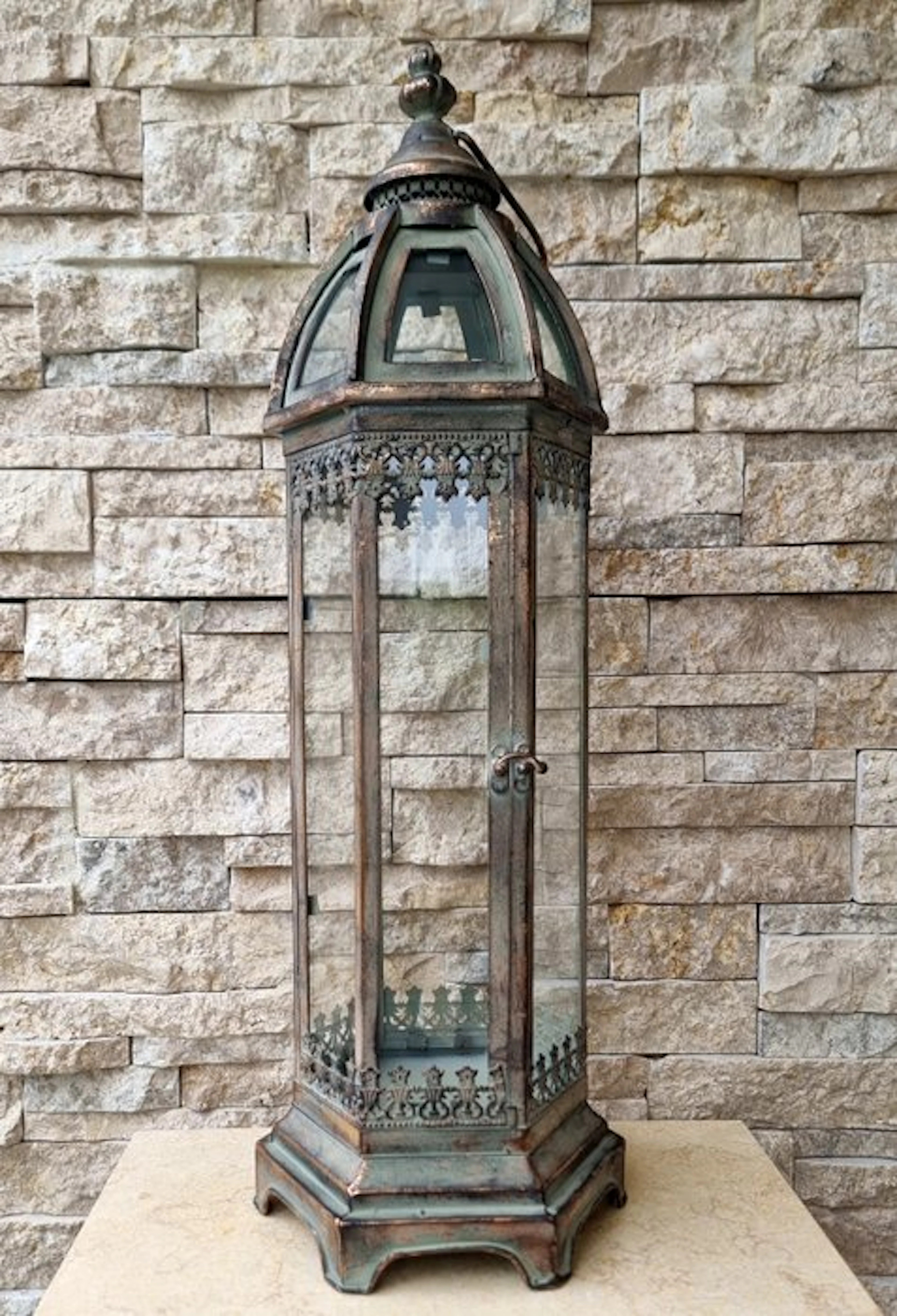 Lantern - Glass, Metal, Iron