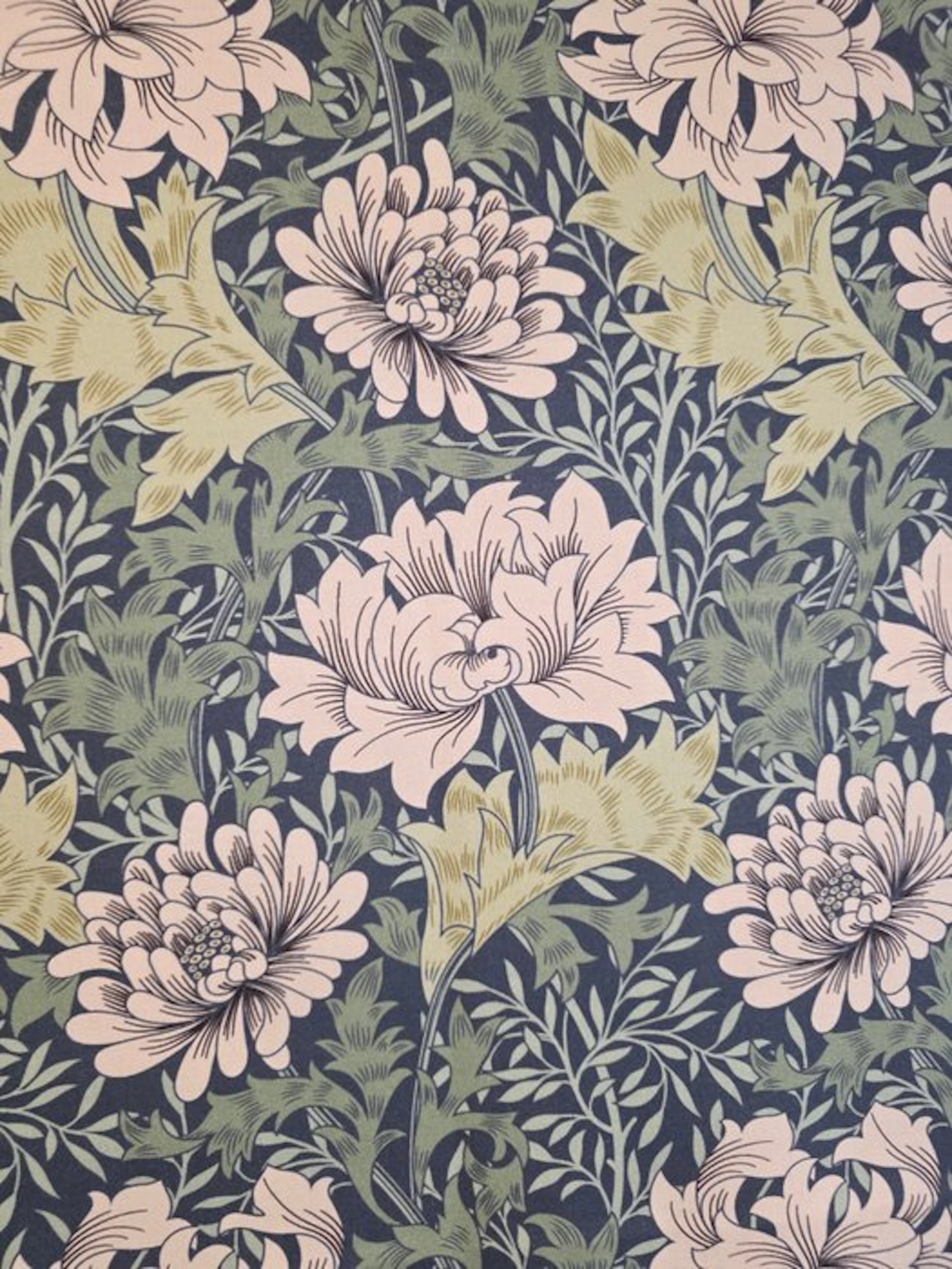 William Morris Fabric "Chrysanthemum" (1877) - Art...