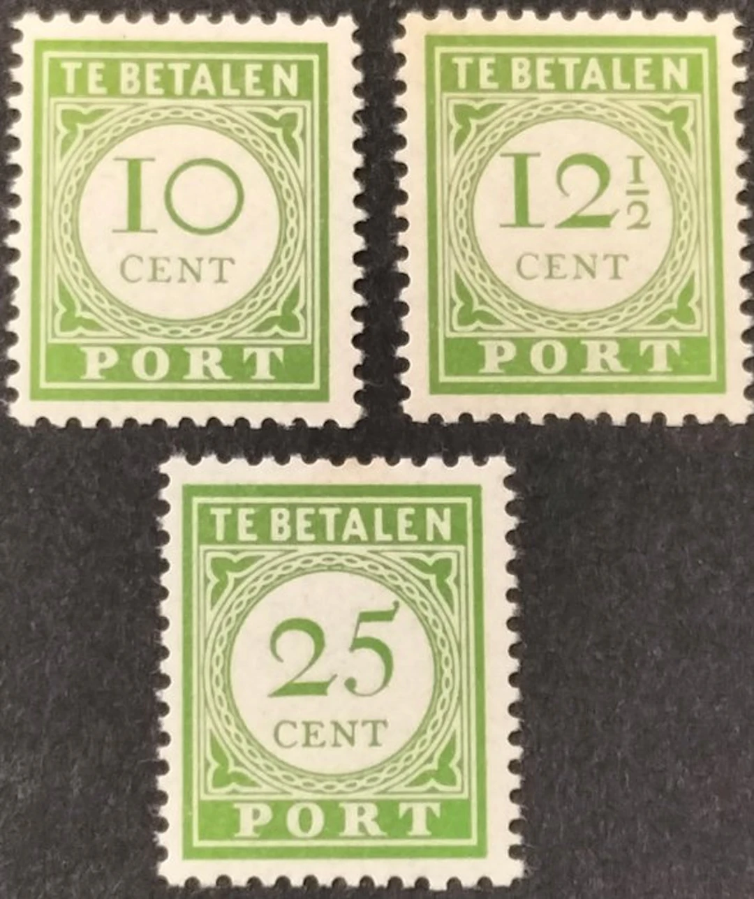 Curaçao 1945 - Port number and value in yellow-green - Nvph P31/33