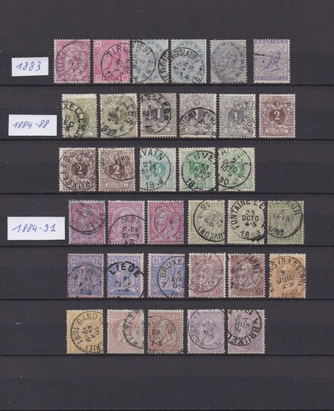 Belgium 1883/1907 - 8 complete sets from the period