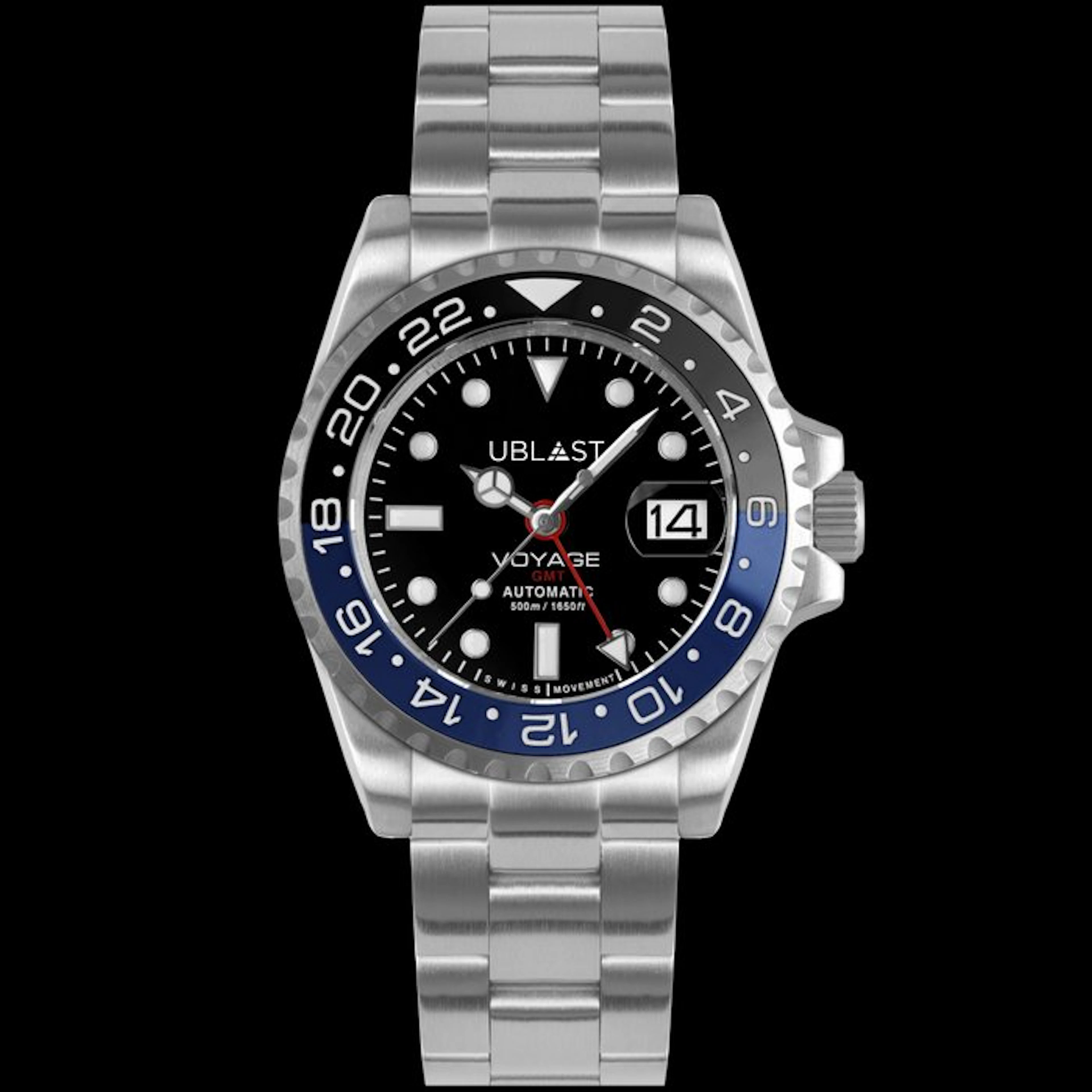 Ublast - Voyage Pro Diver GMT - Automatic Swiss - REF.UBVPD40BBK - Men - 2026