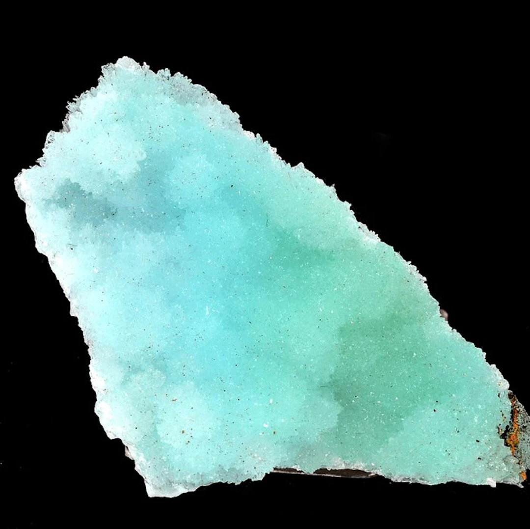 RARE crystallized deep blue Cuprian Aragonite from China...