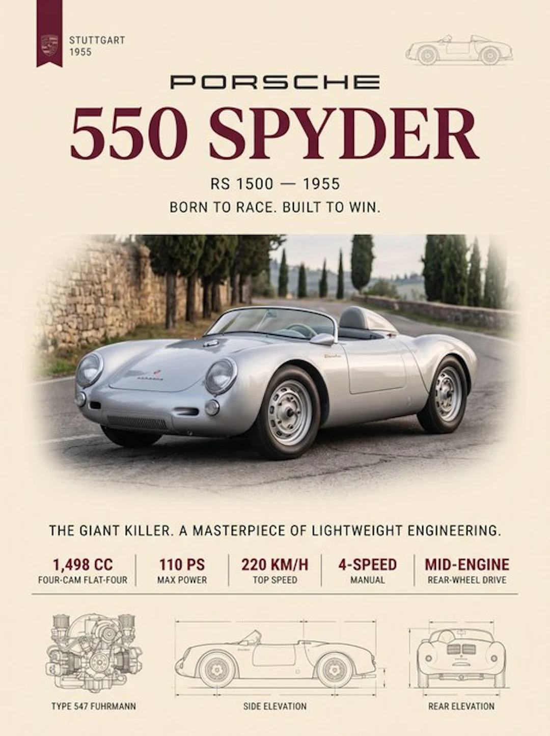 Shmidt.Art - Porsche - Porsche 550 Spyder - 1950s