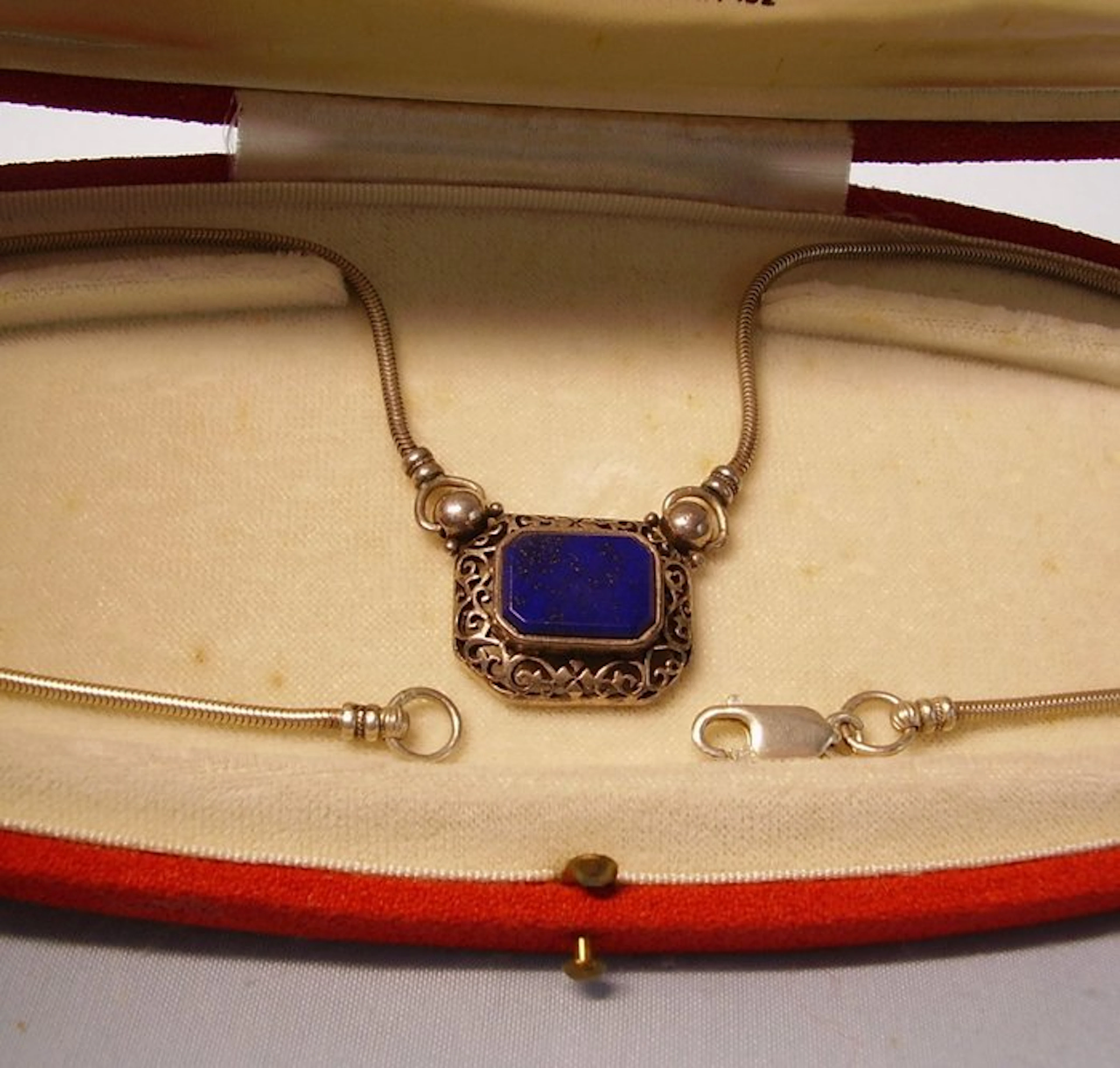 No reserve price - Necklace Silver - 7.00ct. tw. Lapis lazuli - Goldsmithing