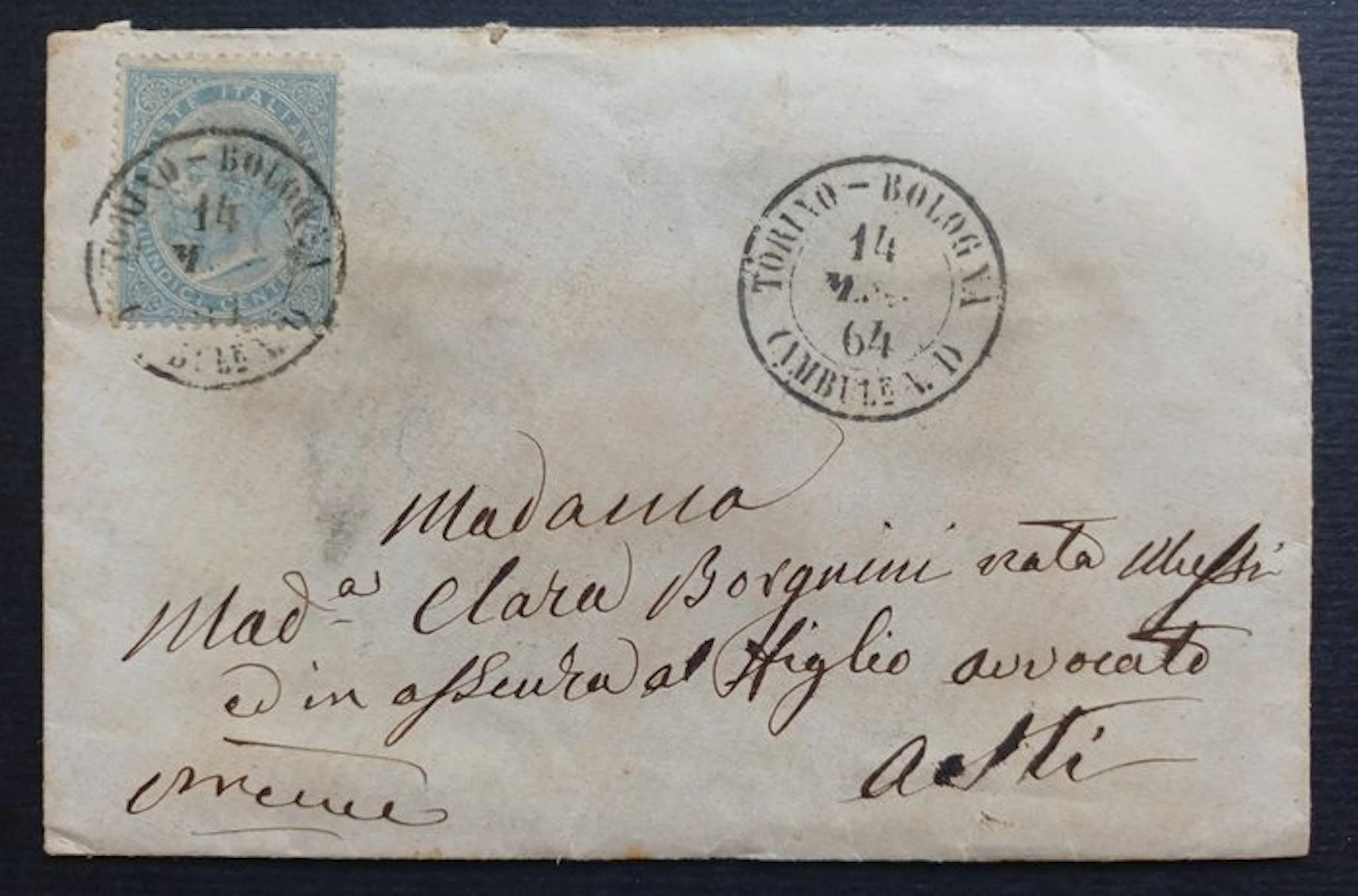 Italy Kingdom - 15 cent DLR on an envelope with ambulant...