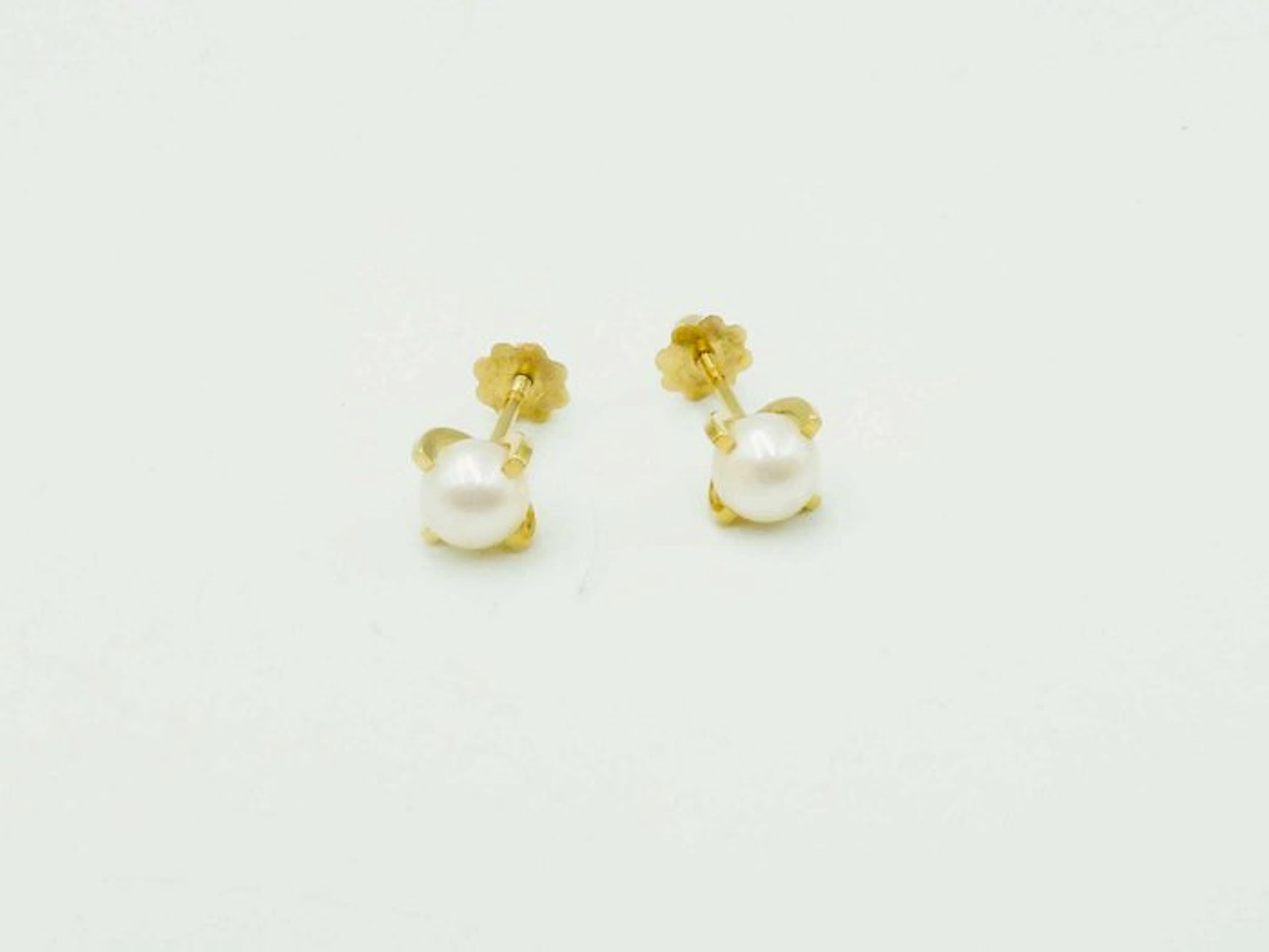 No reserve price - Earrings - 18 kt. Yellow gold Pearl