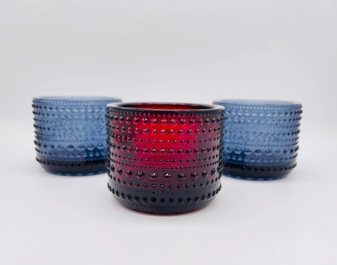 Iittala - Oiva Toikka - Candleholder Kastehelmi (3) - Glass - 3 candleholders