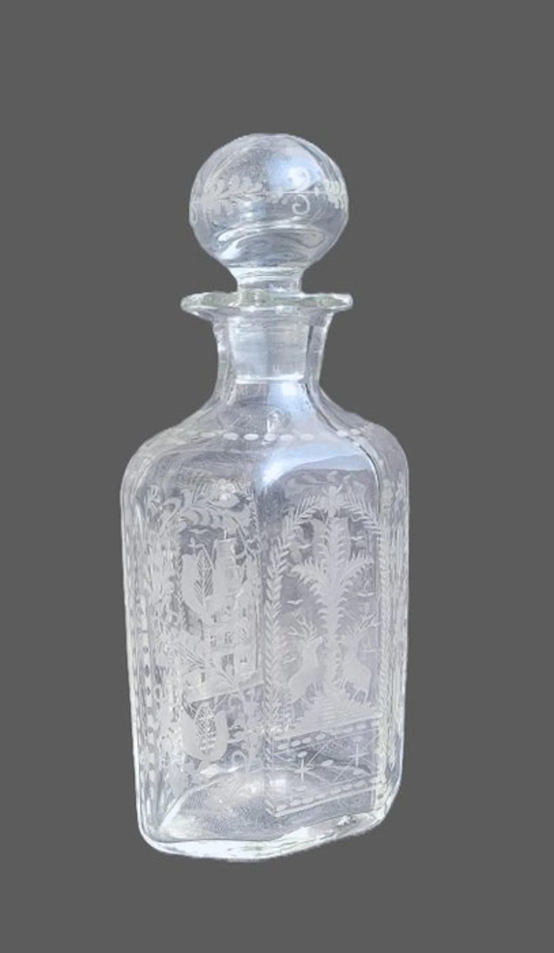 Carafe - Glass - Handcarved Caraf H 25 cm
