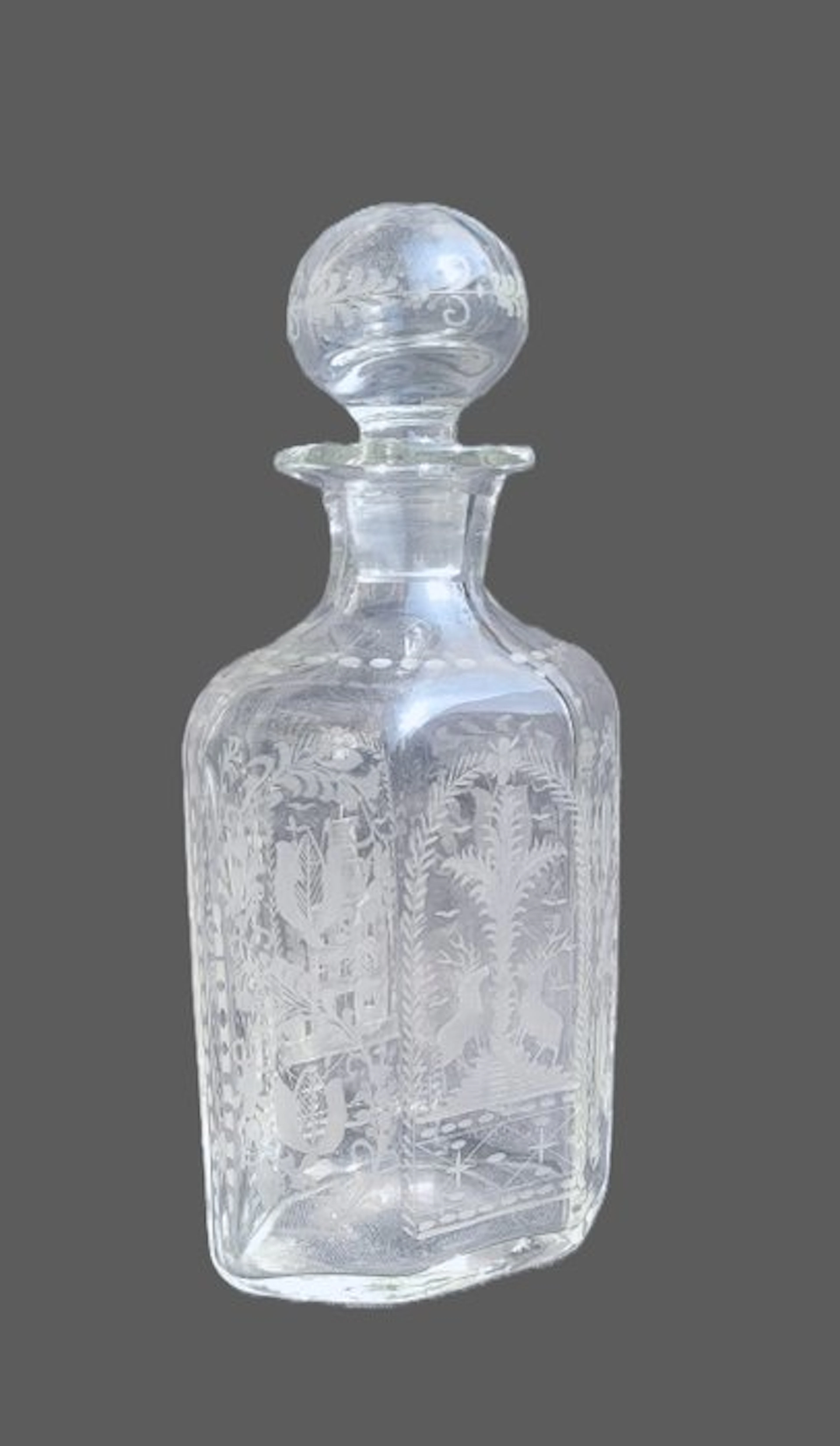 Carafe - Glass - Handcarved Caraf H 25 cm