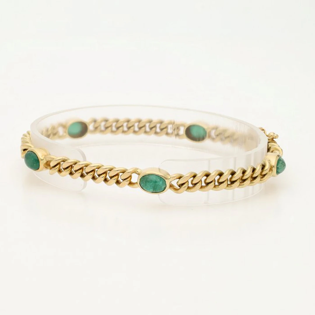 Bracelet - 14 kt. Yellow gold - 4.00ct. tw. Emerald