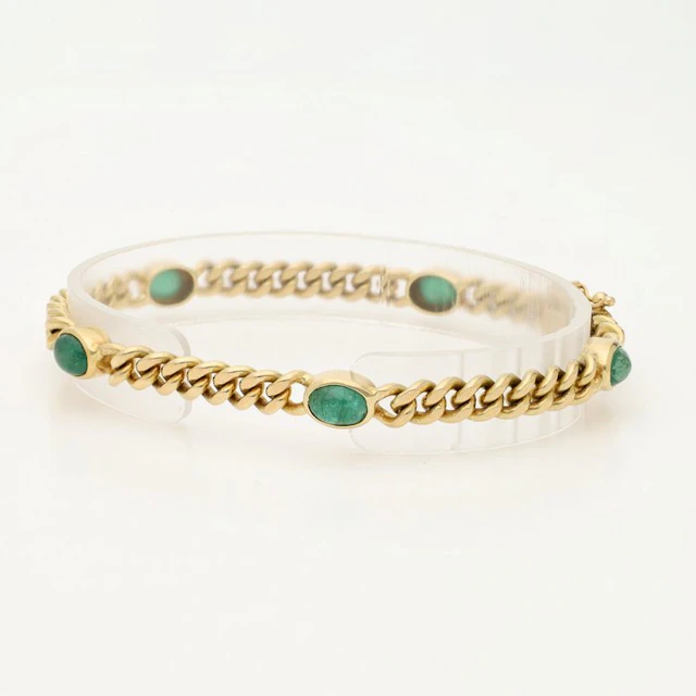 Bracelet - 14 kt. Yellow gold - 4.00ct. tw. Emerald
