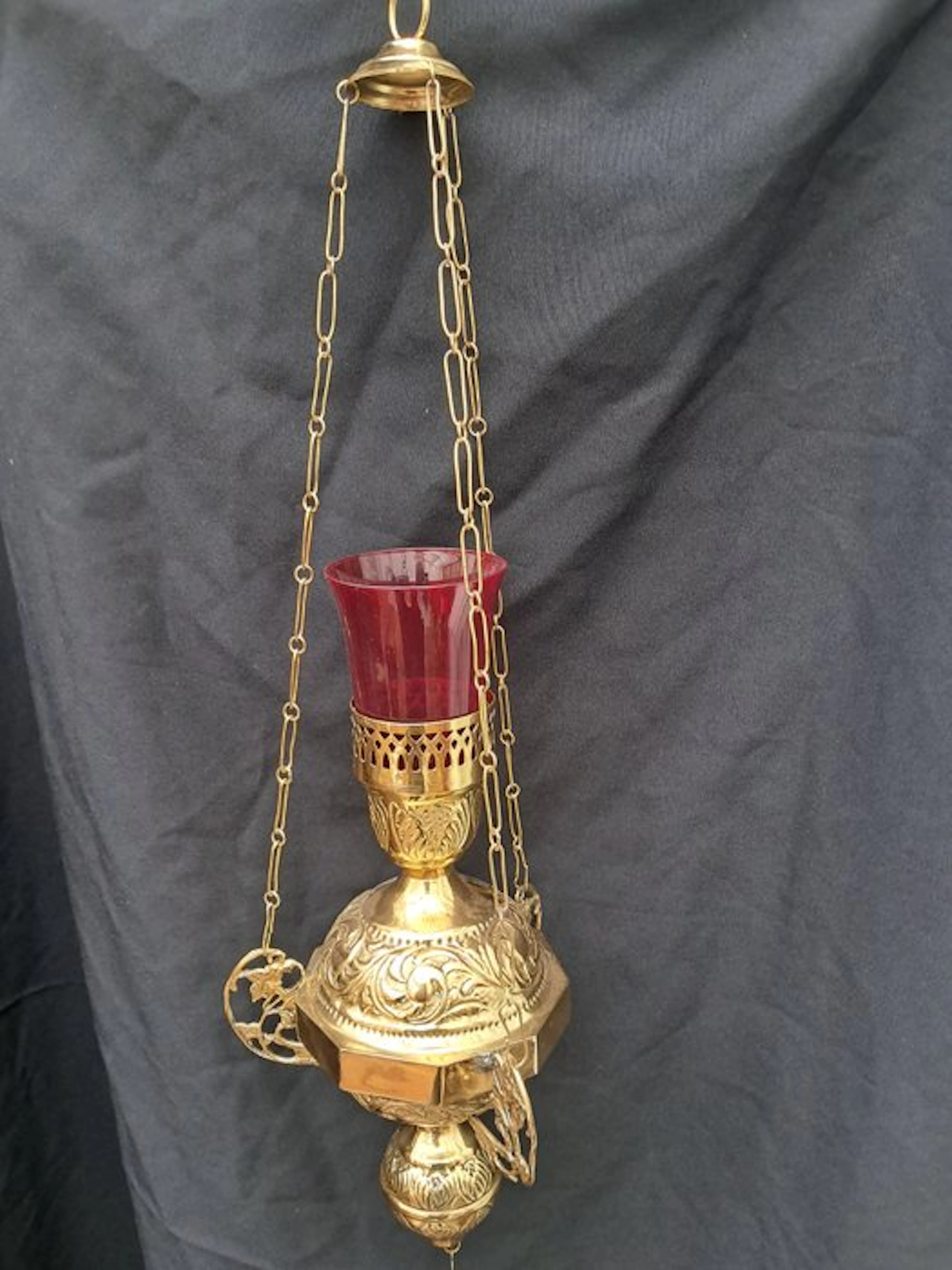 Sanctuary lamp - Copper, Glass - Religious hanging lamp
